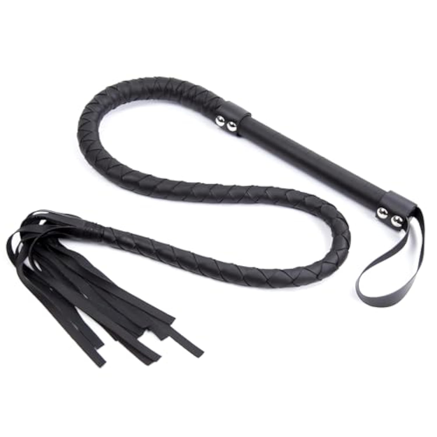 Sex Whip 39 Inches Extra Long Leather Whip Black Leather Floggers Whip Flirting Fetish Cosplay Spanking Horse Crop Whip Bdsm Kinky Restraint Bondage Sex Toy For Men Women Couples