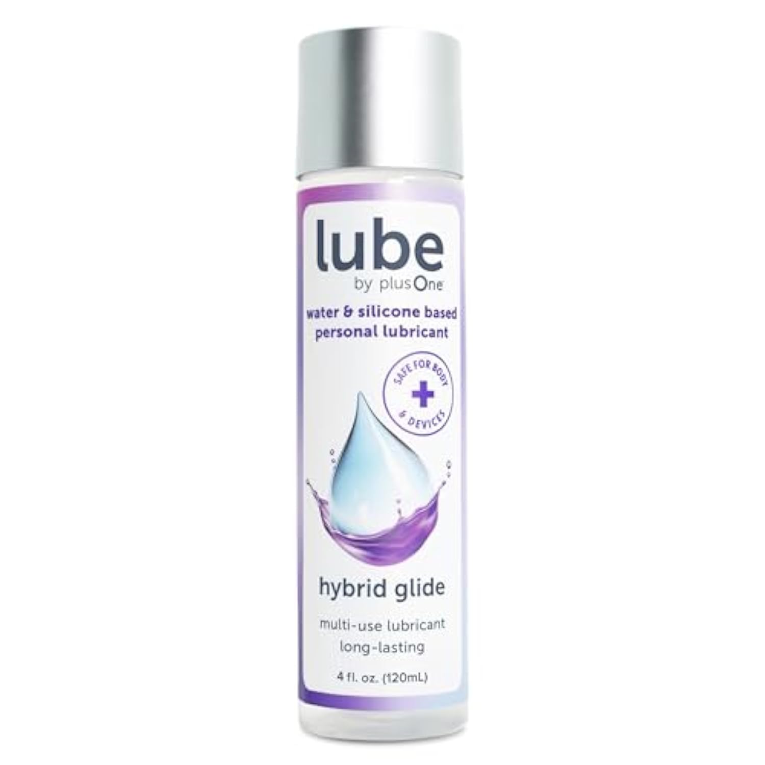 Hybrid Glide Personal Lubricant, Silicone & Water-Based Lube, Ph-Balanced, Non-Sticky, Condom And Toy Safe, 4 Fl Oz