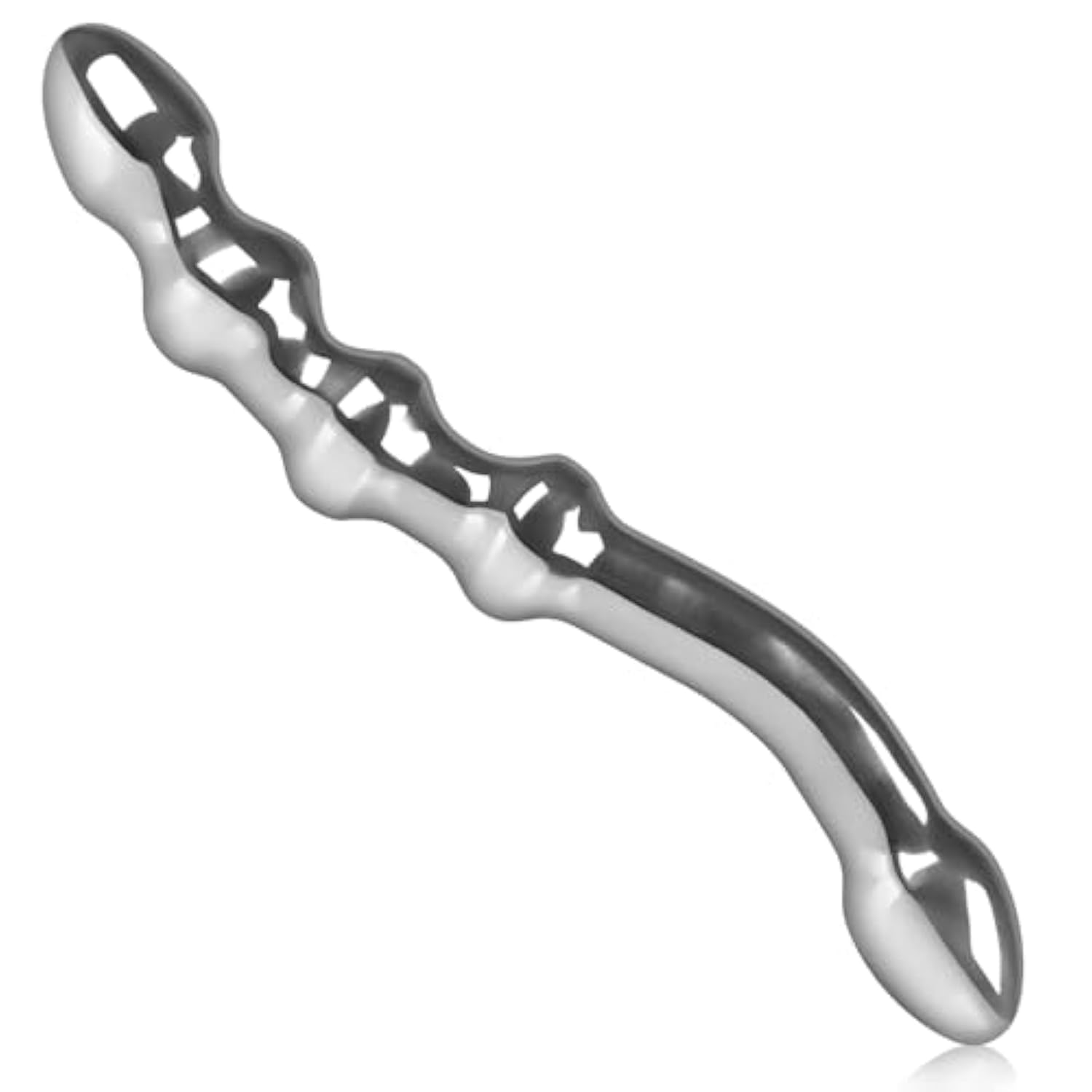 Metal Double Ended Dildo, Stainless Steel G-Spot Massage Dildo,Stainless Steel Double Head Dildo Heavy Anal Bead Butt Plug Adult Sex Toys For Men Women Lesbian Gay