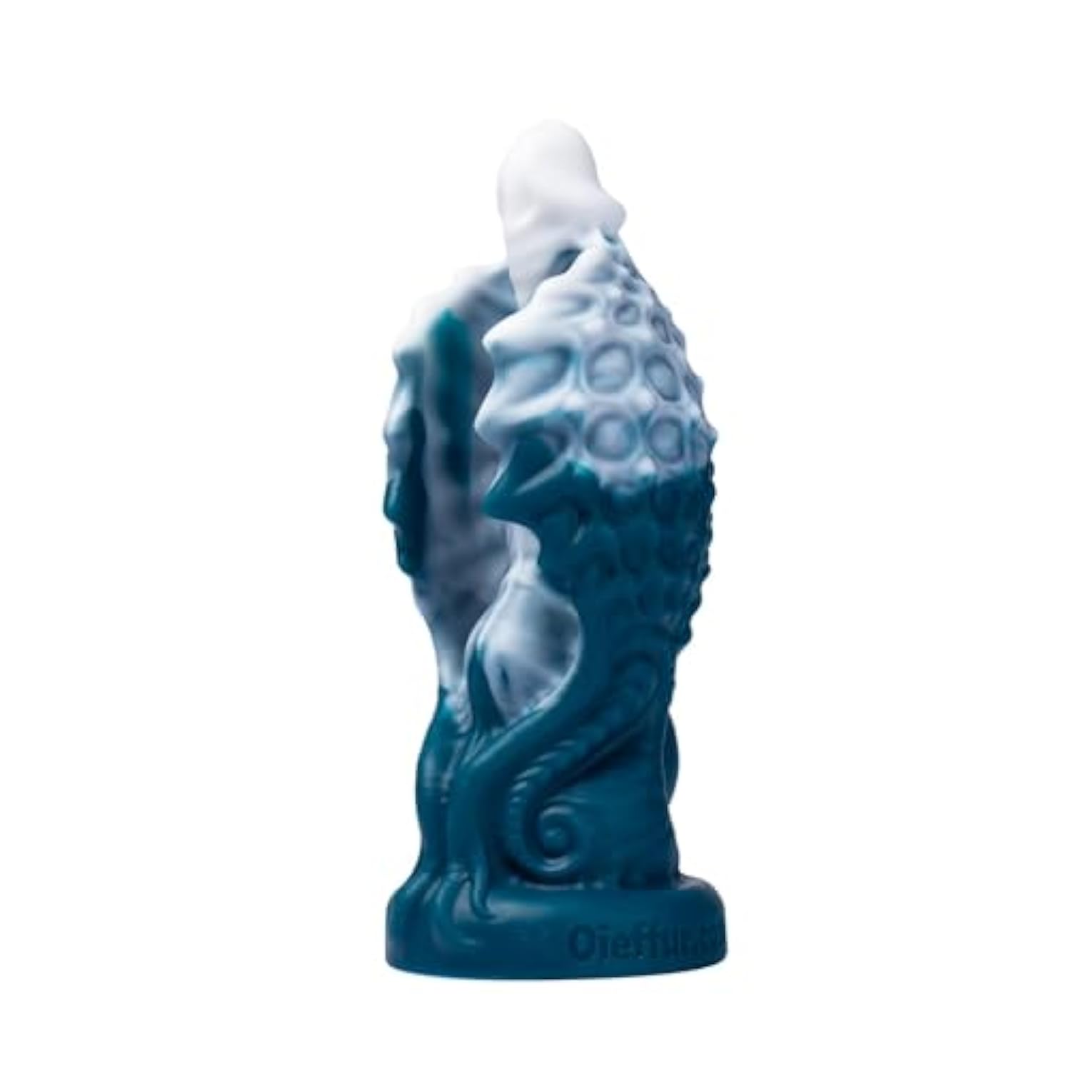 Soft Fantasy Dildo, Abstract Art, Blue And White Gradient Scale Design, Silicone Toy That Stimulates The G-Spot, Suitable For Women And Couples.