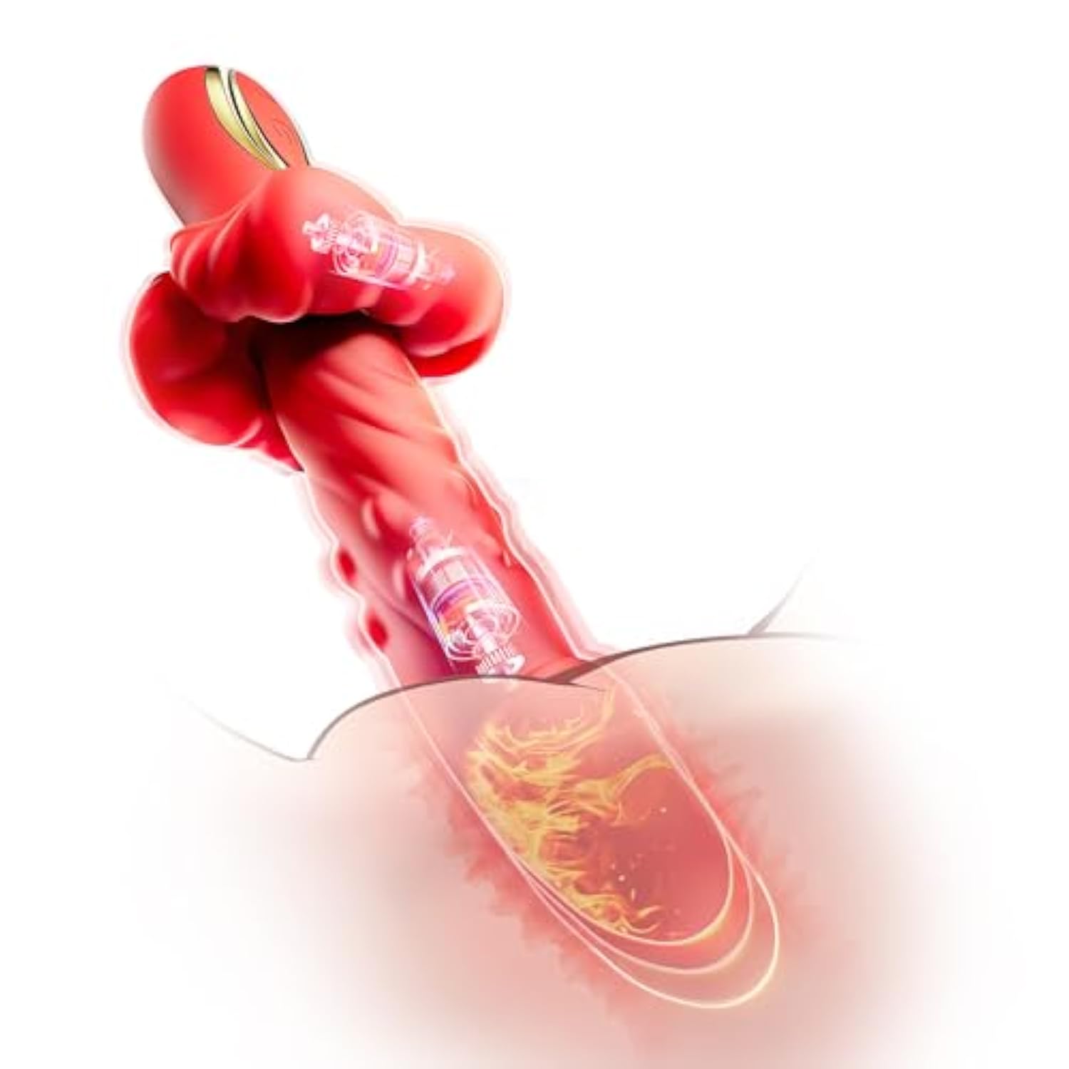 Vibrating Thrusting Dildo G Spot Vibrator Clitoral Stimulator 3 In1 Silicone Realistic Dildos With 5 Thrusting 10 Vibration Modes Heating Stick Adult Sex Toys Pleasure Wands For Women Couple