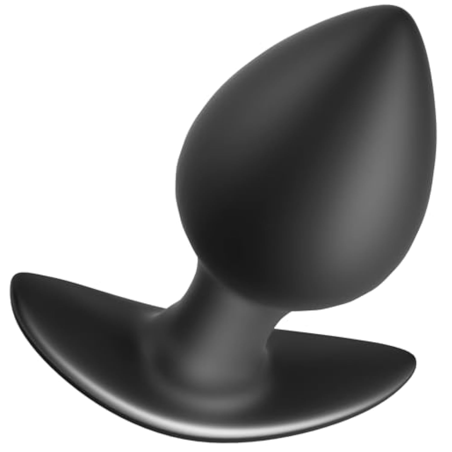 Anal Plug For Comfortable Long-Term Wear Butt Plug With Safe Curved Base & Slender Stem Black Silicone Prostate Massager Dilator Sex Toy For Women Men Masturbation (M)