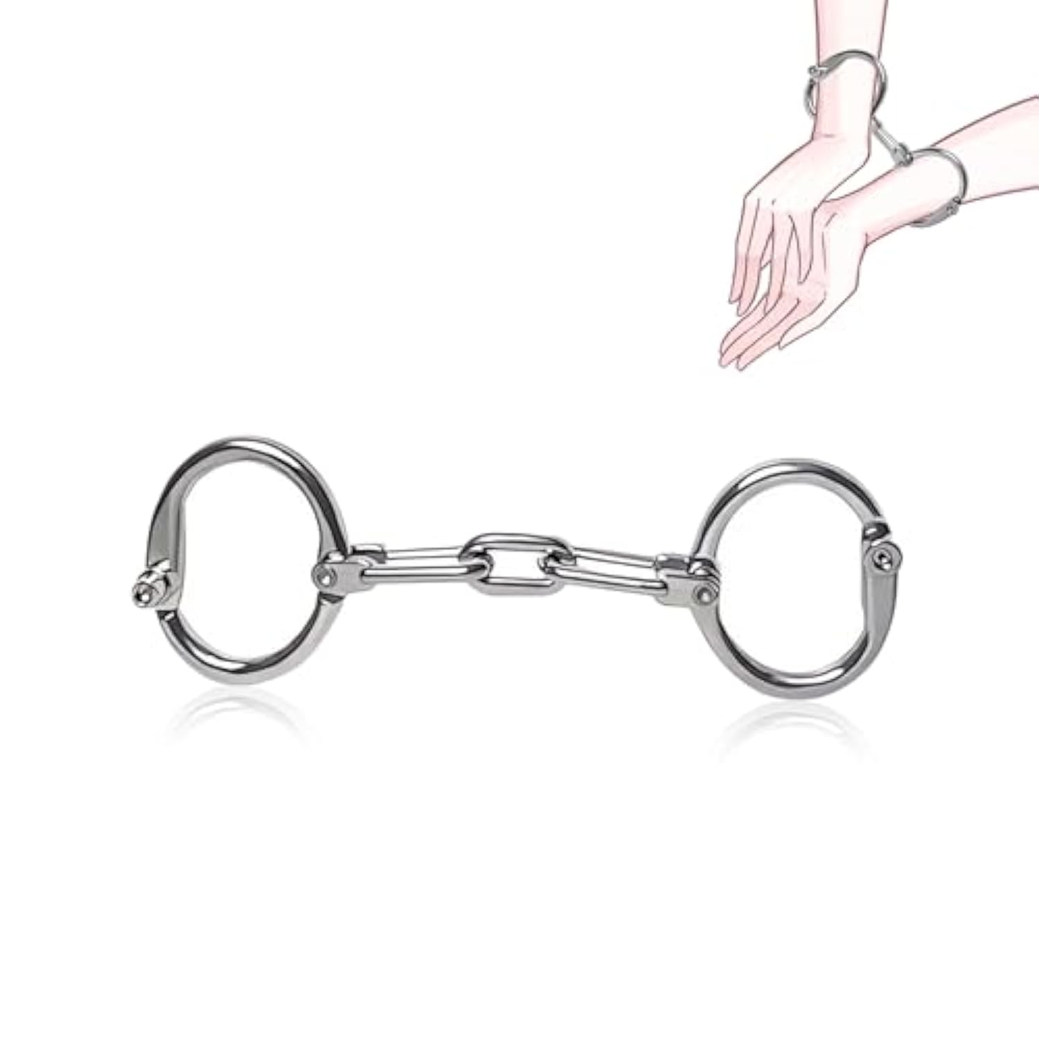 Bdsm Sex Hand Cuffs Metal Handcuff, 3 Adjustable Sizes, No Lock Design For Sm Sex Games Cosplay Bedroom Restraint Play For Couples Men Women