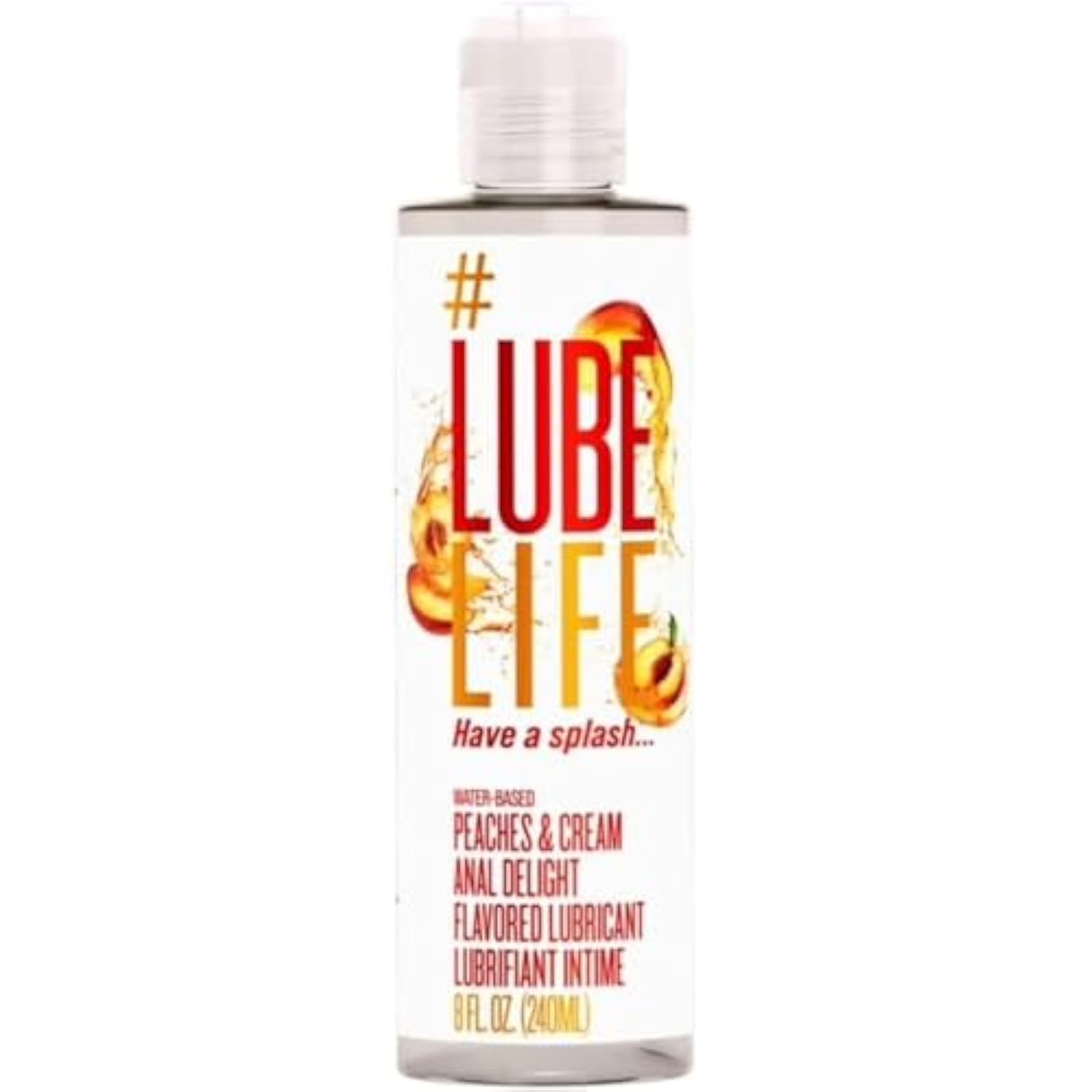 Lubelife Water-Based Peaches & Cream Anal Delight Flavored Personal Lubricant, 8 Fl Oz