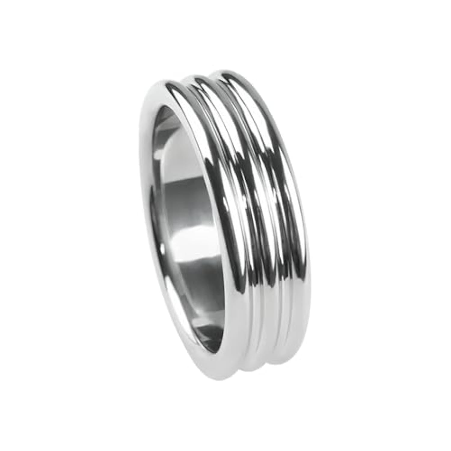 3-Ring One-Piece Cock Ring For Men, Smooth Scrotum Stretcher Glans Weighted Rings, 304 Stainless Steel Penis Ring Sm Penis Bondage Chastity Sex Toy For Couples (48Mm)