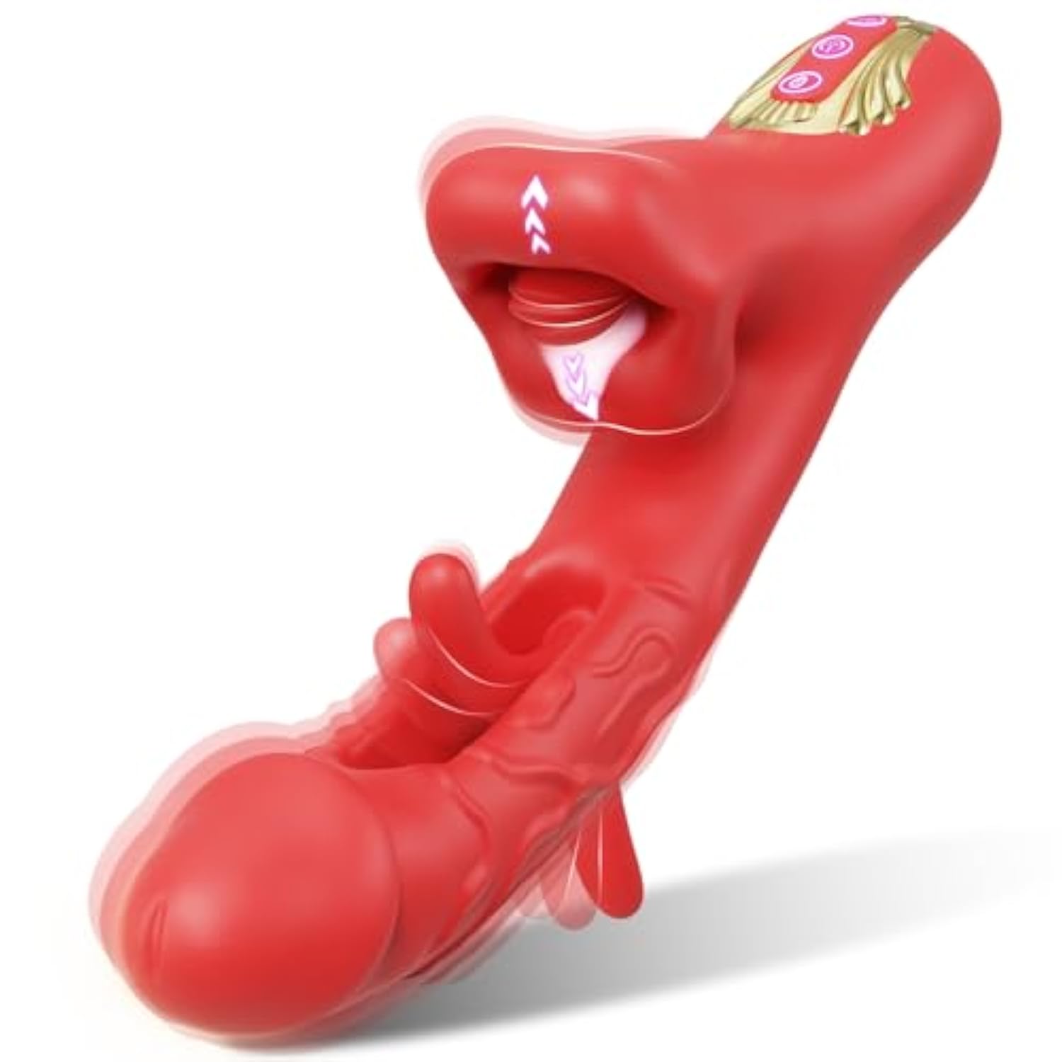 Adult Toys Vibrator Sex Dildo - Tongue Vibrator Rose Sex Toy With 9 Flapping & 9 Licking & 9 Vibrating For G Spot And Clitoral, Silicone Realistic Dildo Rabbit Adult Toys For Women Female And Couple
