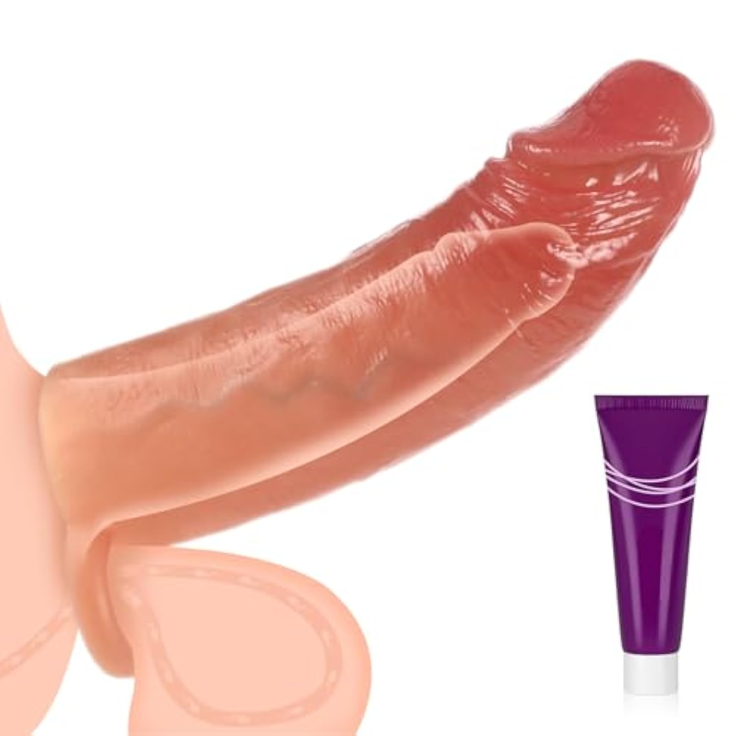 7 Inch Cock Sleeve - Realistic Thick Slicone Penis Extender Sex Toys,Reusable Cock Sleeve Extension With Penis Ring,Soft Penis Extender Cock Enlarger For Men,Delay Ejaculation Stronger Erection