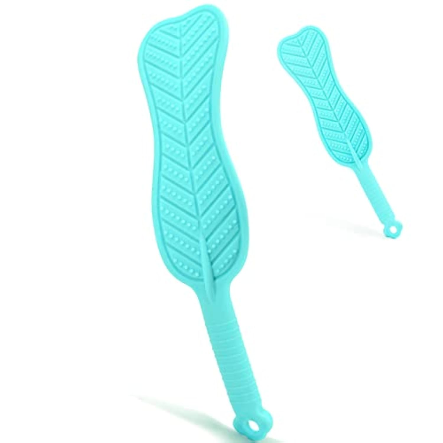 Spanking Paddle For Sex Play Textured Rubber Palm-Leaf Fan Shaped Slapper With Bumps Flexible Flirt Toy For Sm Bondage Game Adult Couple Blue 14.96 Inch