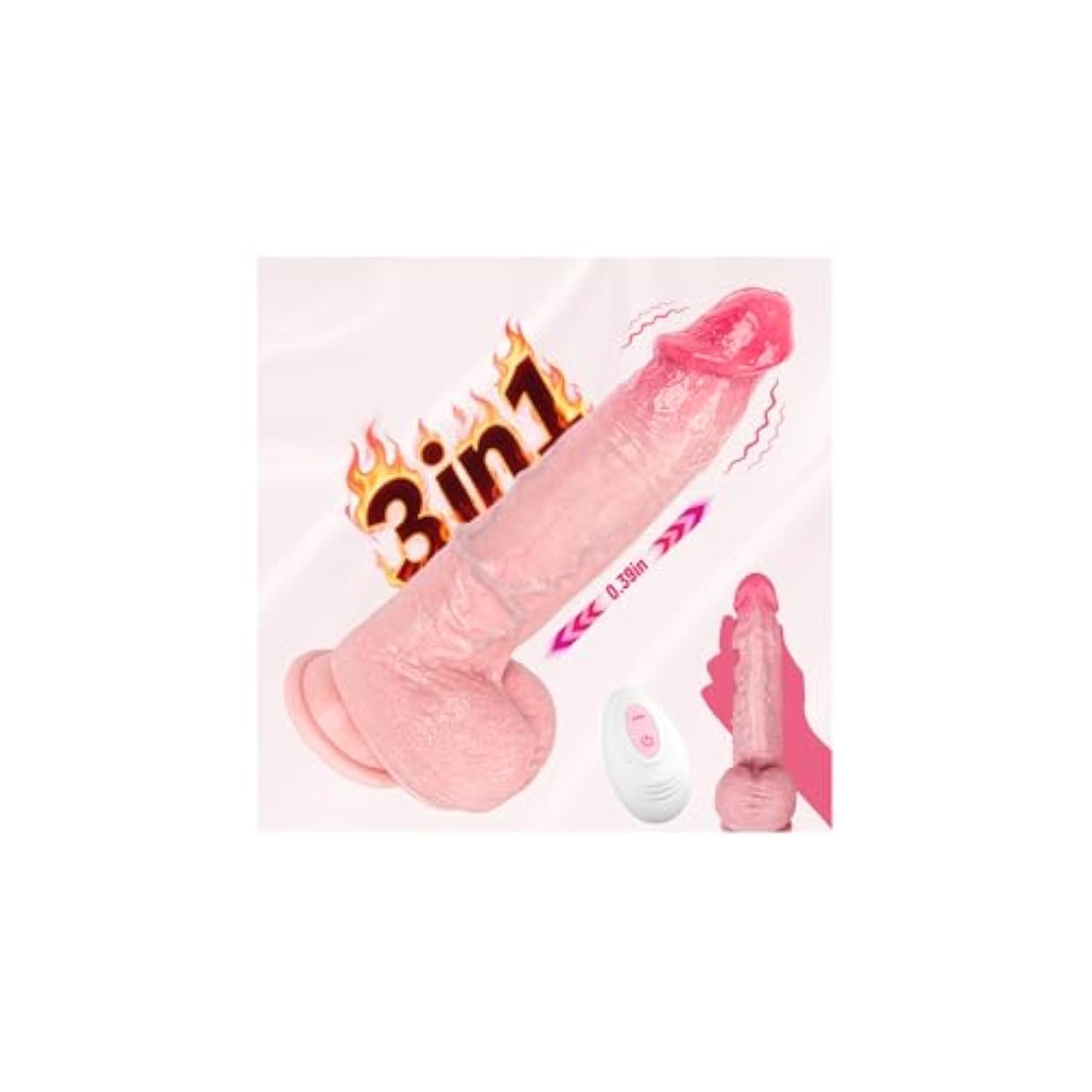Thrusting Dildo Vibrator Sex Toys, 3 Thrusting 10 Vibration & Heating Modes With Remote Control, 8.6 Inch High Frequency Pulse Silicone Dildo, G-Spot Stimulation Realistic Dildos For Women Men