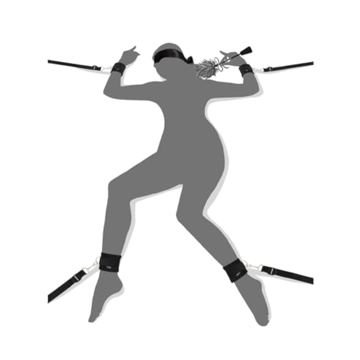 Bed Sex Bondage Kit Restraints - Upgrade Under Mattress Bed Bondage Bdsm Sets With Wrist Ankle Cuffs And Tickler Blindfold Adult Sex Toys Games For Men Women And Couples | King Size