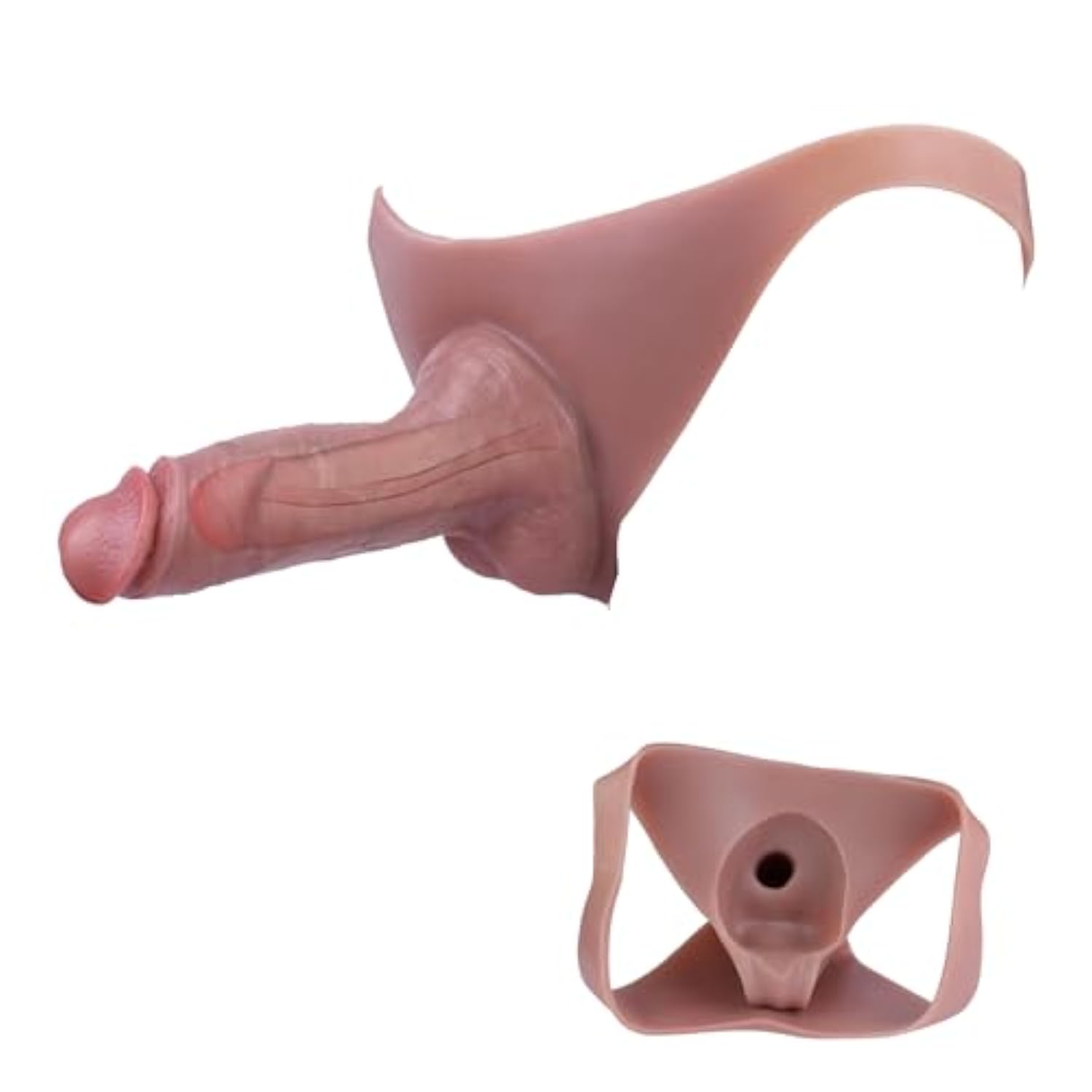 Hollow Strap On Dildo Harness,Realisitc Male Penis Sleeve Extender Cock Sleve Enlarger, Soft Silicone Wearable Dildo Panties Adult Sex Toys For Couples Men Women Lesbian