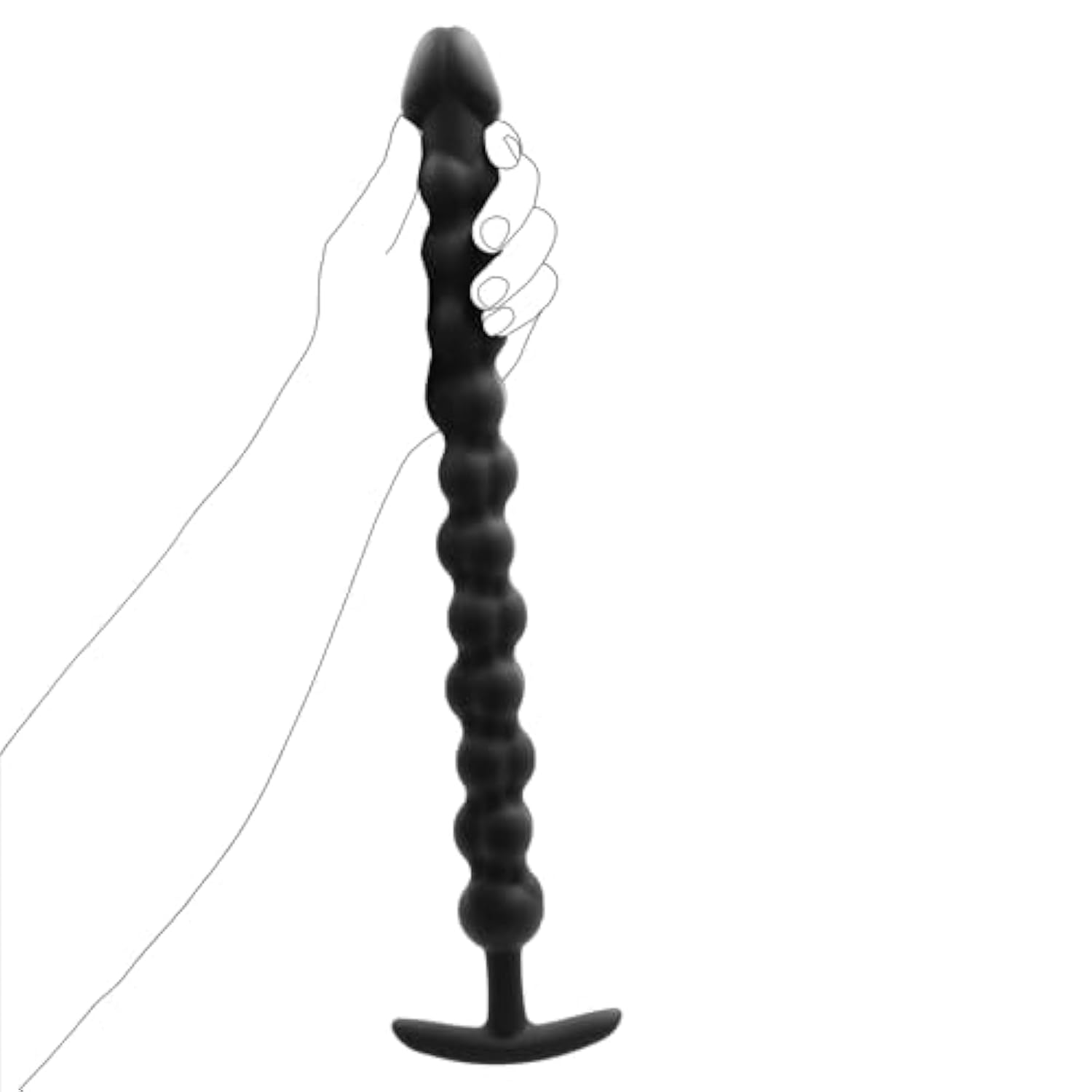 Anal Beads Butt Plug,With T-Shaped Base Anal Balls Silicone Anal Chain Sex Toys Super Long Flexible Anal Plug For Men Women Couples Vaginal Anus Dilator Prostate Massage Adult Erotic Dildo.15.75
