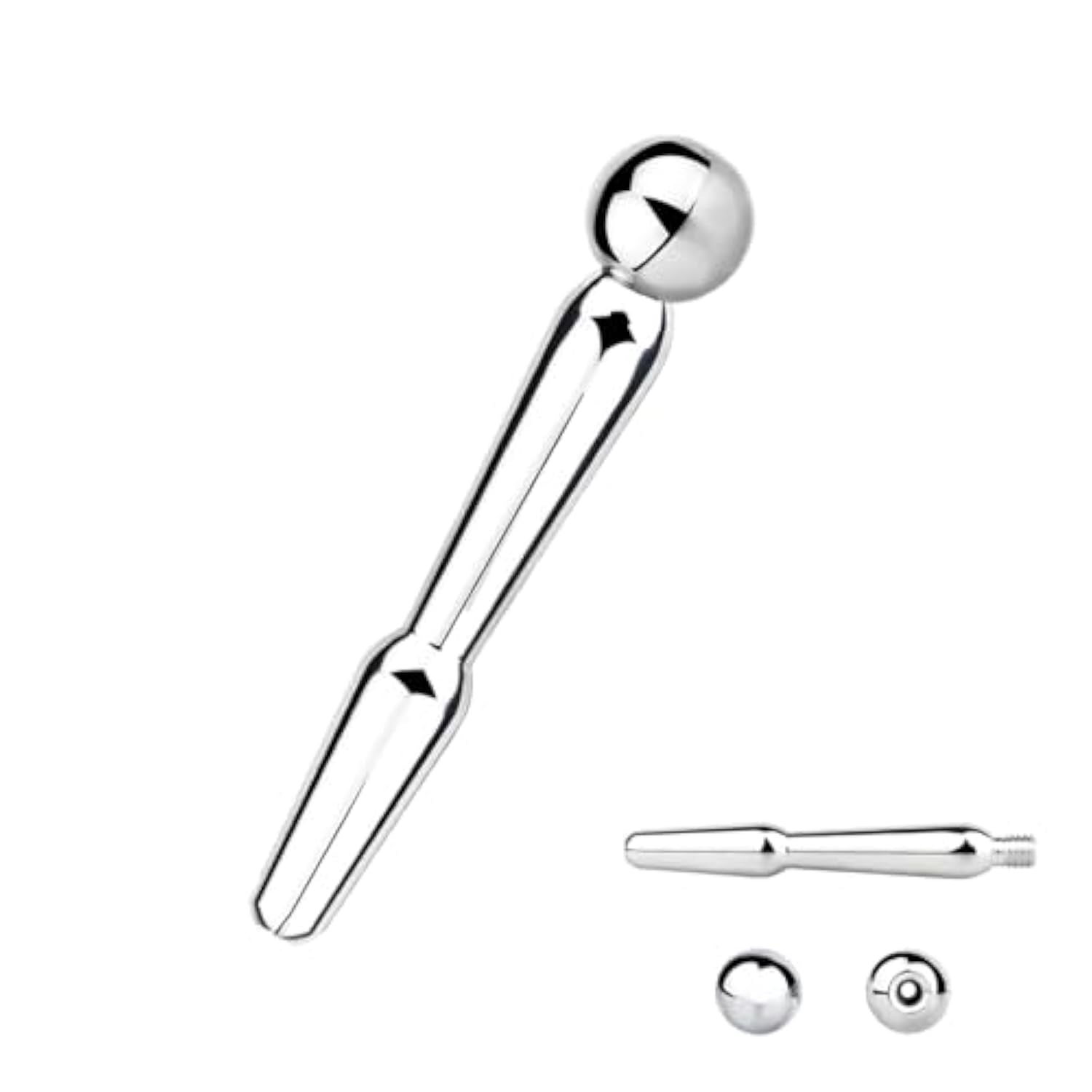 Stainless Steel Penis Plug Hollow Urethra Sound Male Urethral Dilator Masturbation Prostate Massager Men Sex Toys (M)