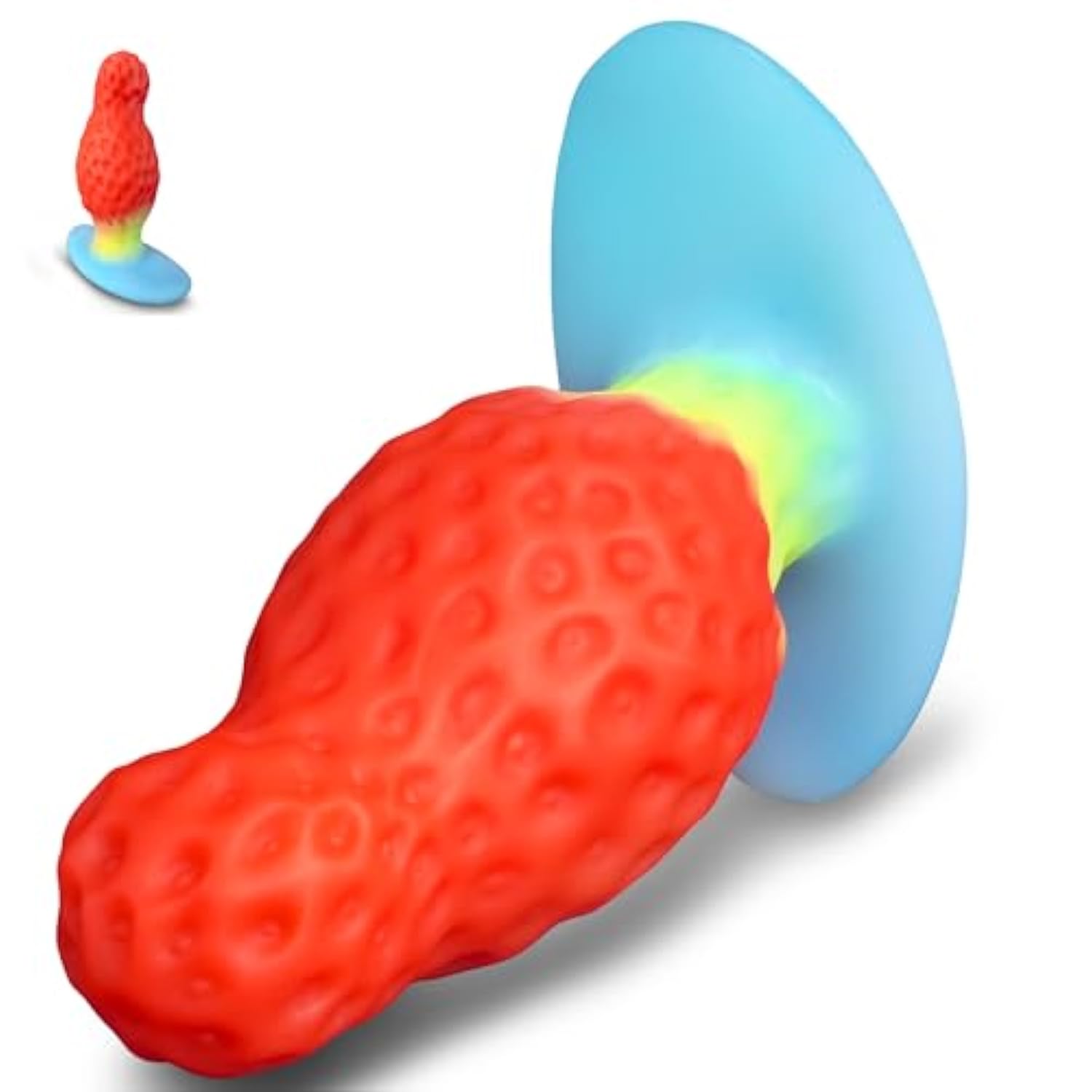 Large Butt Plug Anal Plug, Huge Thick Buttplug For Long-Term Wear, 5.7“ Wearable Anal Dildo Trainer Stretcher With Fantasy Color, Soft Silicone Buttplug Strawberry Shape Sex Toys For Women Men