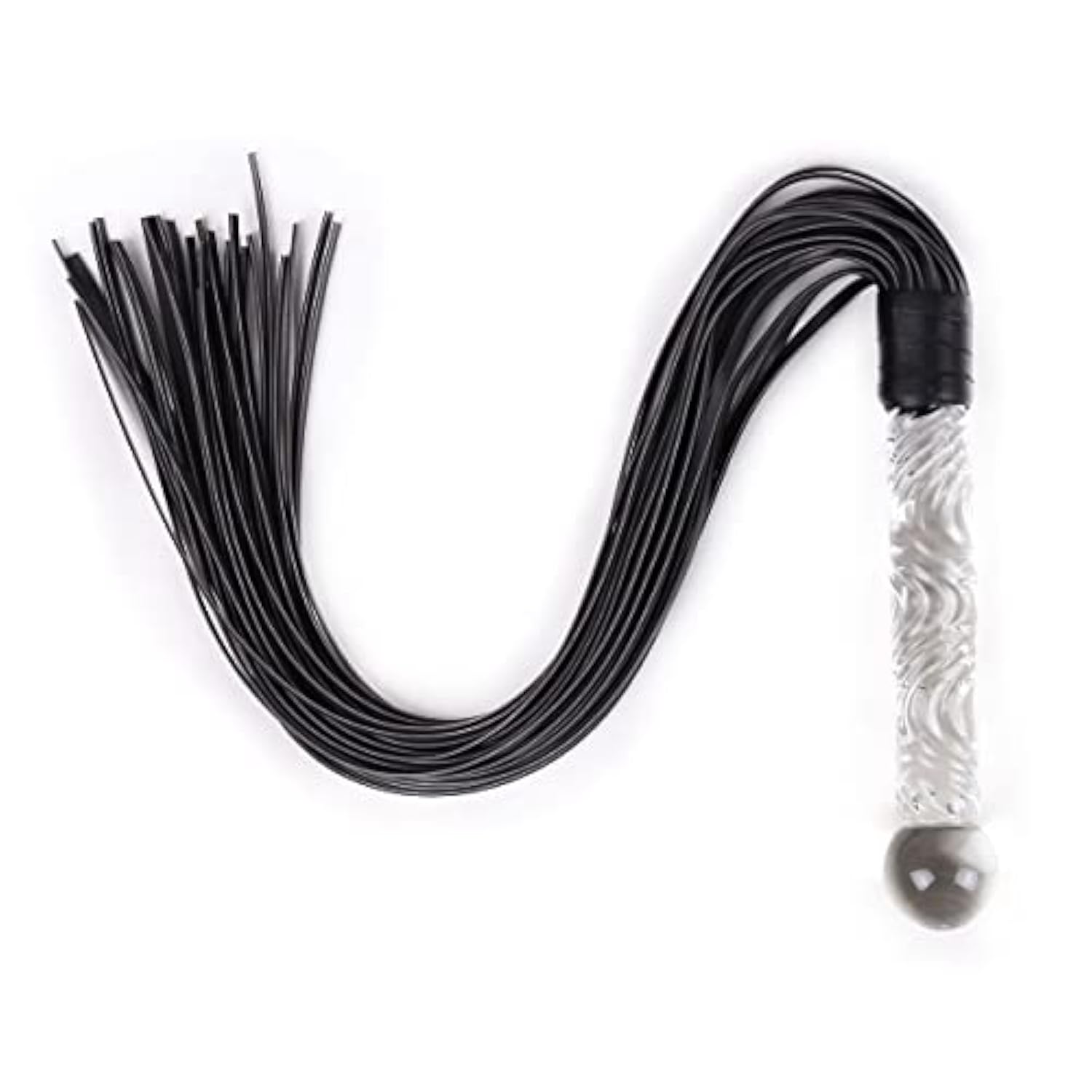 28" Glass Flogger Adult Sex Toy | Premium Bdsm Whip For Couples | Sexy Black Bull Whip | Spanking Paddle Riding Crop