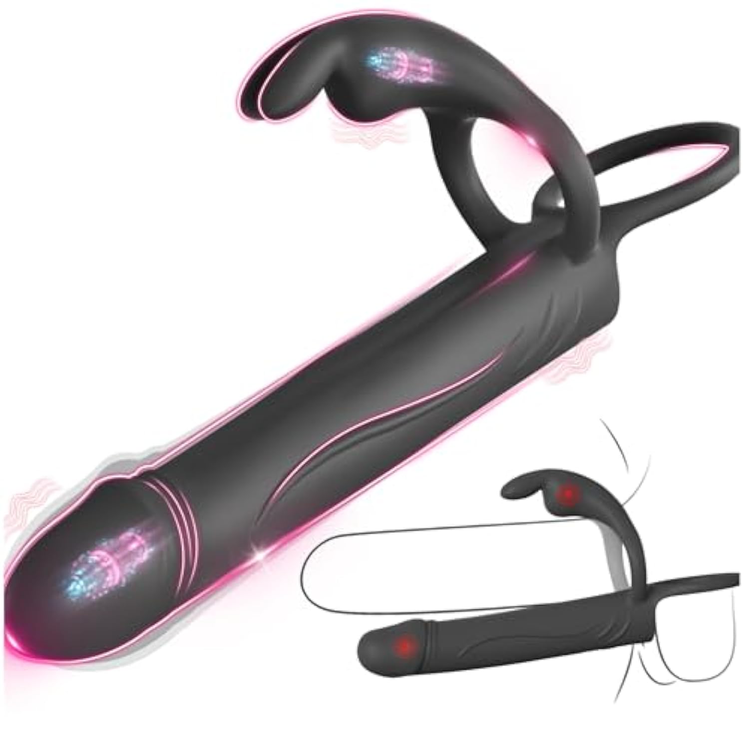 Vibrating Anal Butt Plug With Cock Ring Rabbit Clitoral Stimulator, Strap On Double Anal Dildo,Anal Couples Male Adult Sex Toys For Men Women, Small Penis Ring Vibrator Prostate Massager Sex Toy
