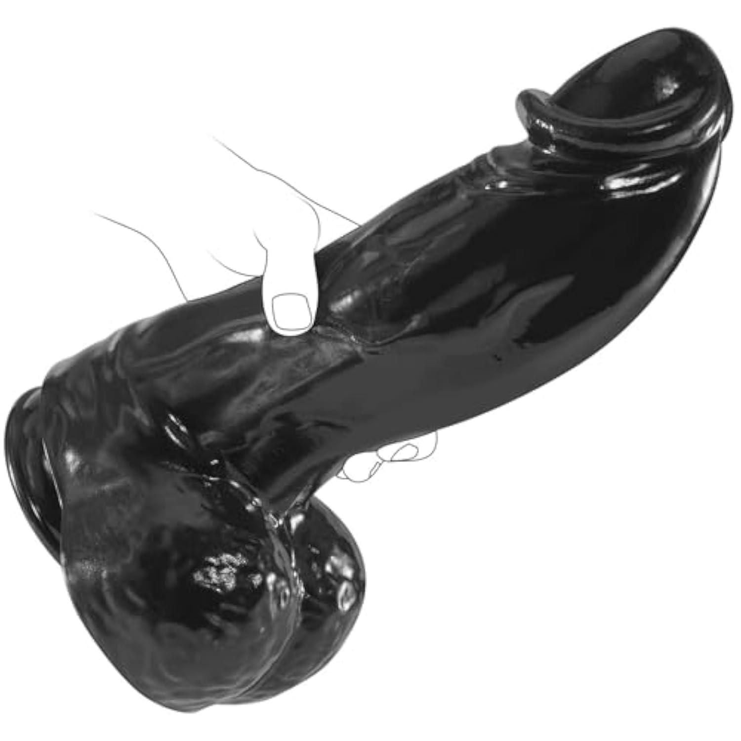 3.54'' Diameter Huge Thick Dildo, Xxl Realistic 13 Inch Super Big Black Dildo With Lifelike Glans & Balls & Strong Suction Cup Extra Large Hands-Free G-Spot Giant Anal Dildos Sex Toys For Women Men