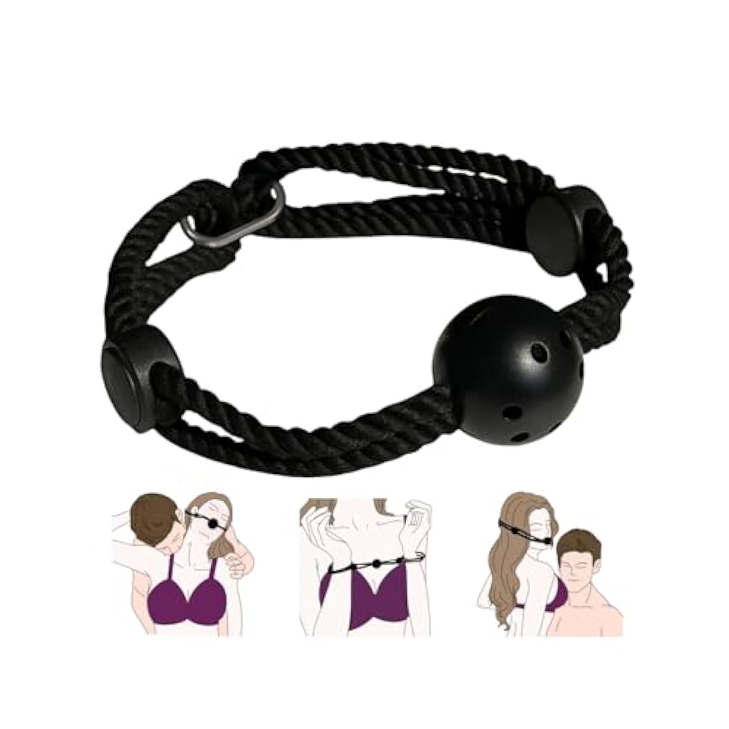 Rope Handcuffs Ball Gag Bdsm Bondage Sex Restraint Wrist Cuffs Cotton Handmade Rope Adjustable Sm Game Toys For Adult Women Men