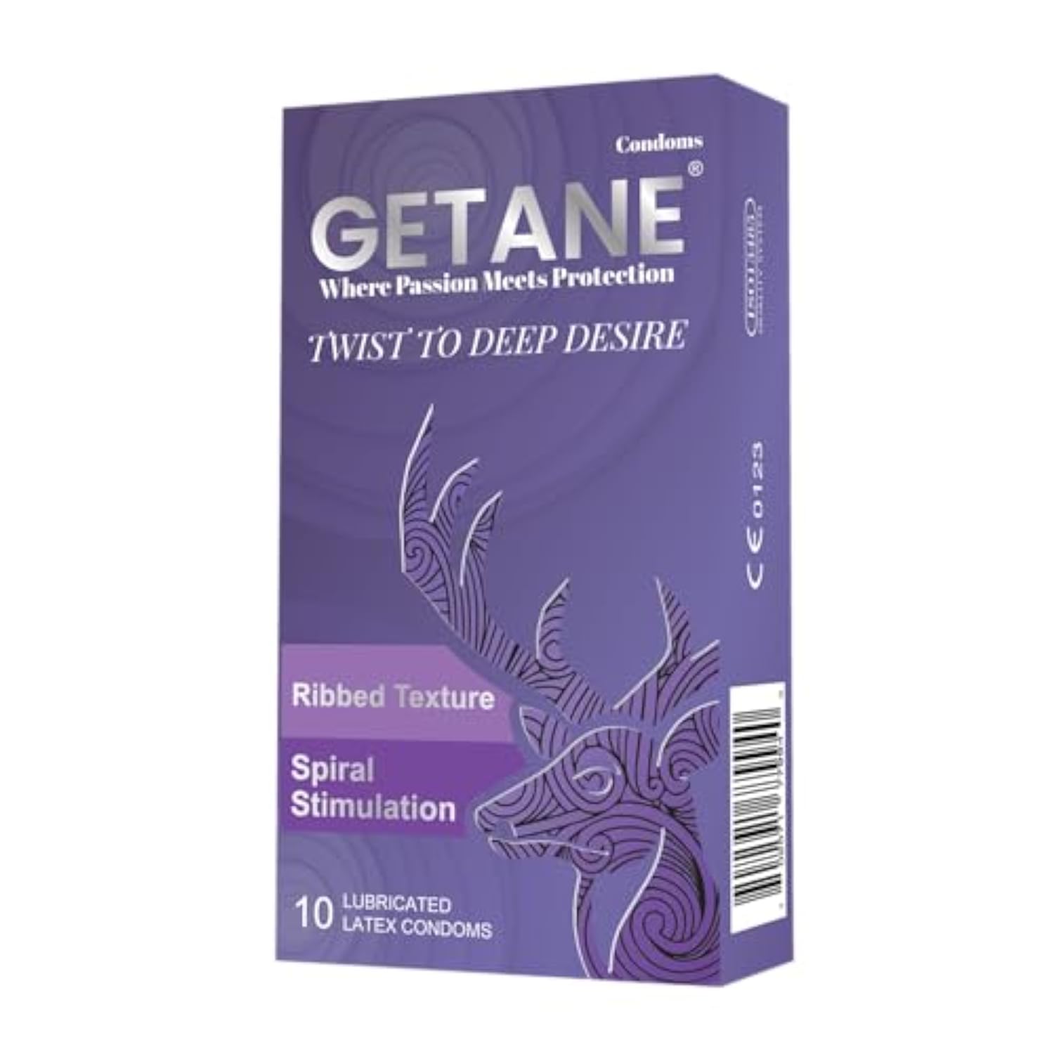 Ultral Ribbed Lubricated Condoms, Comfortable And Intensified Lubricant Condoms For Men, Premium Natural Latex, 10 Count Pack