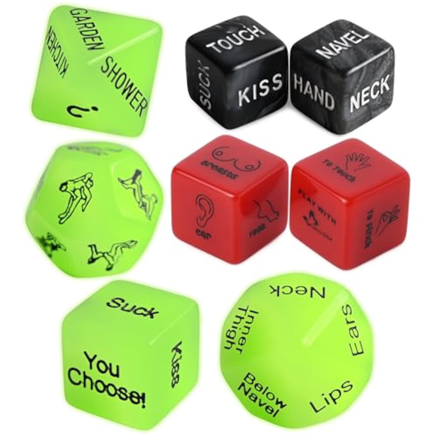 Sex Dice Position Game Sex Things For Couples Kinky, Adult Naughty Date Night Dice Couples Sex Toys For Her Gift Ideas Glow In The Dark Valentines Party Bedroom Rolling Dices With Action Body Parts