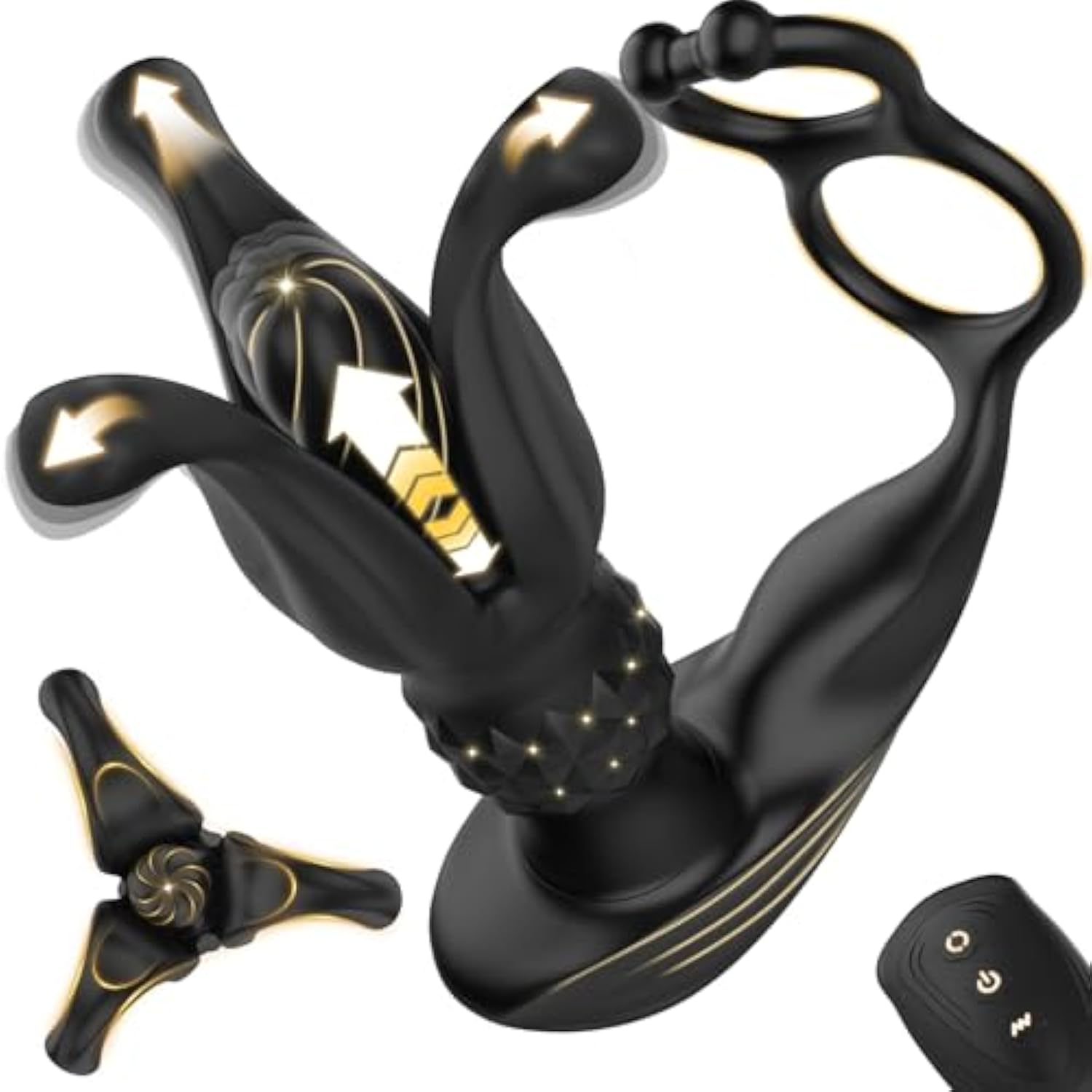 Male Anal Vibrator Butt Plug With Thrusting Dildo Core & 9 Petal-Stretching Modes – Sex Toy For Men With Dual Cock Rings, Prostate Massager & Anal Expander For Gay Adult Pleasure Play