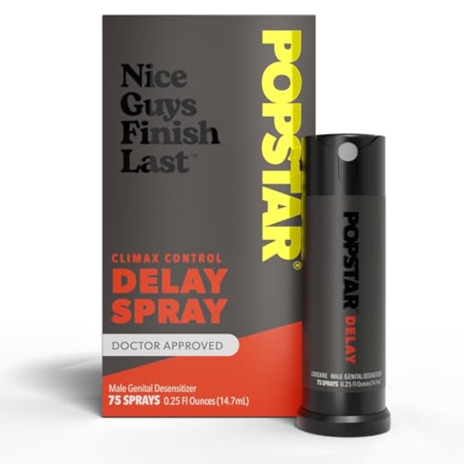 Delay Spray For Men - Doctor Recommended Formula Male Desensitizing Spray - Last Longer In Bed - Premature Climax Controller - 75 Sprays In Delay Sprayer For Long Last Men