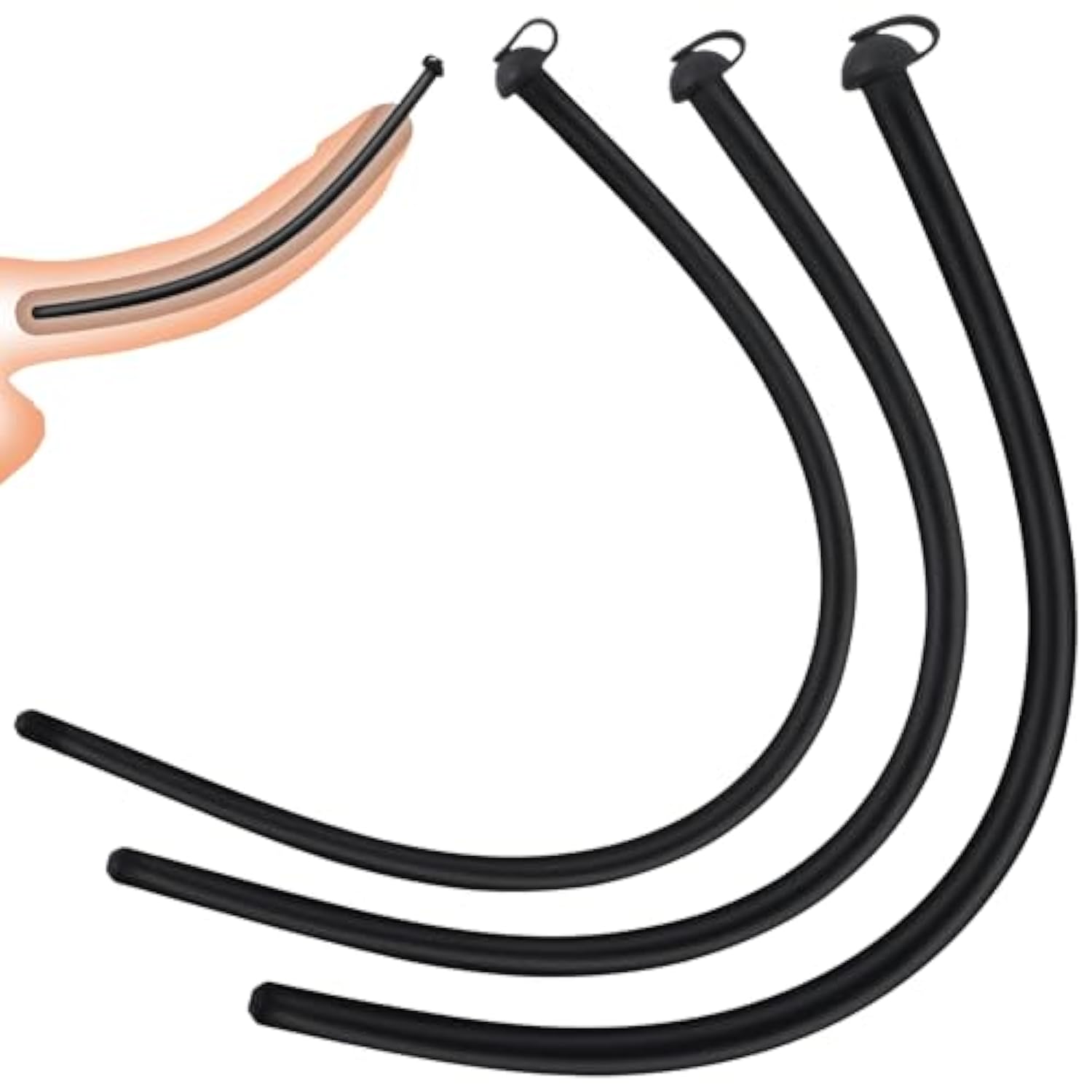 Silicone Penis Plug, 3 Pcs Urethral Plug Set, Urethral Dilator, Bladder Stimulation Masturbation Rod, Male Urethral Stretcher, Urethral Toys Adult Sex Toys For Men