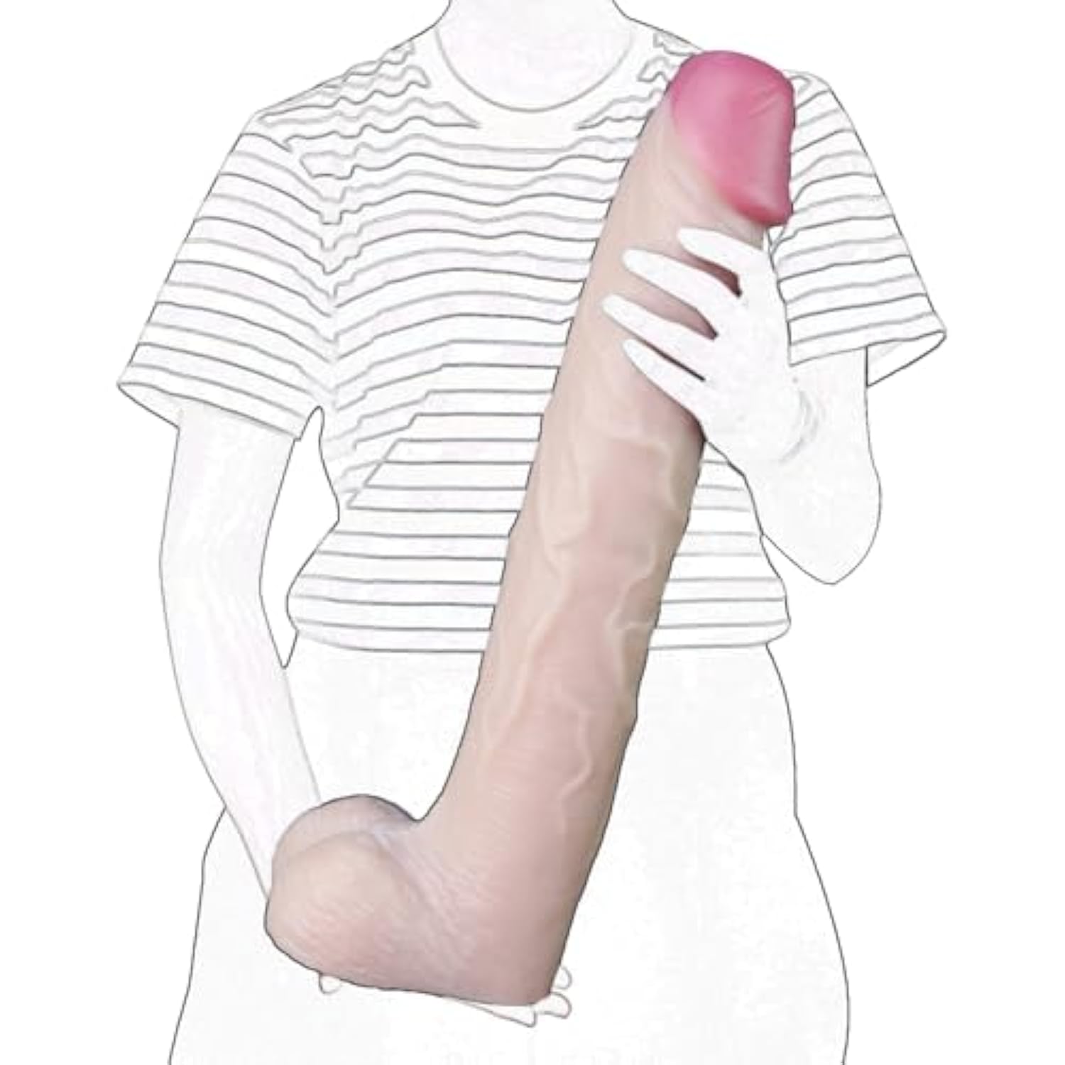 Super Huge 19.8 Inch Realistic Dildo, 3.1Inch Thick Giant Phallus Big Cock Anal Dildos Novelties Sex Toy For Men Gay And Women(Skin Color)
