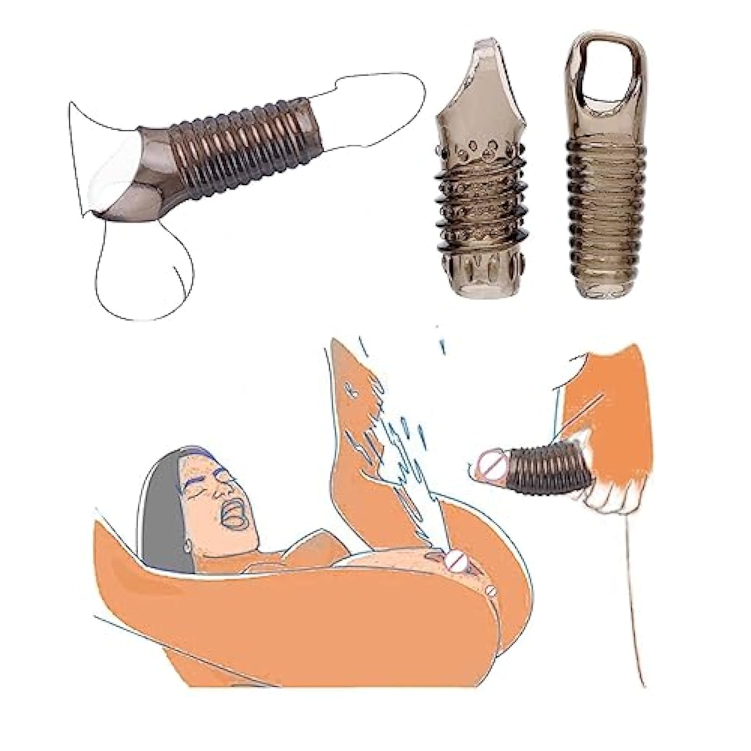 2 Pcs Sex Toys Penis Sleeve Cock Sleeve, Cock Ring Male Sex Toys For Men Penis Extender, Penis Ring Knot Dildo Girth Enhancer Sleeve Adult Toys For Men Couples Juguetes Sexuales