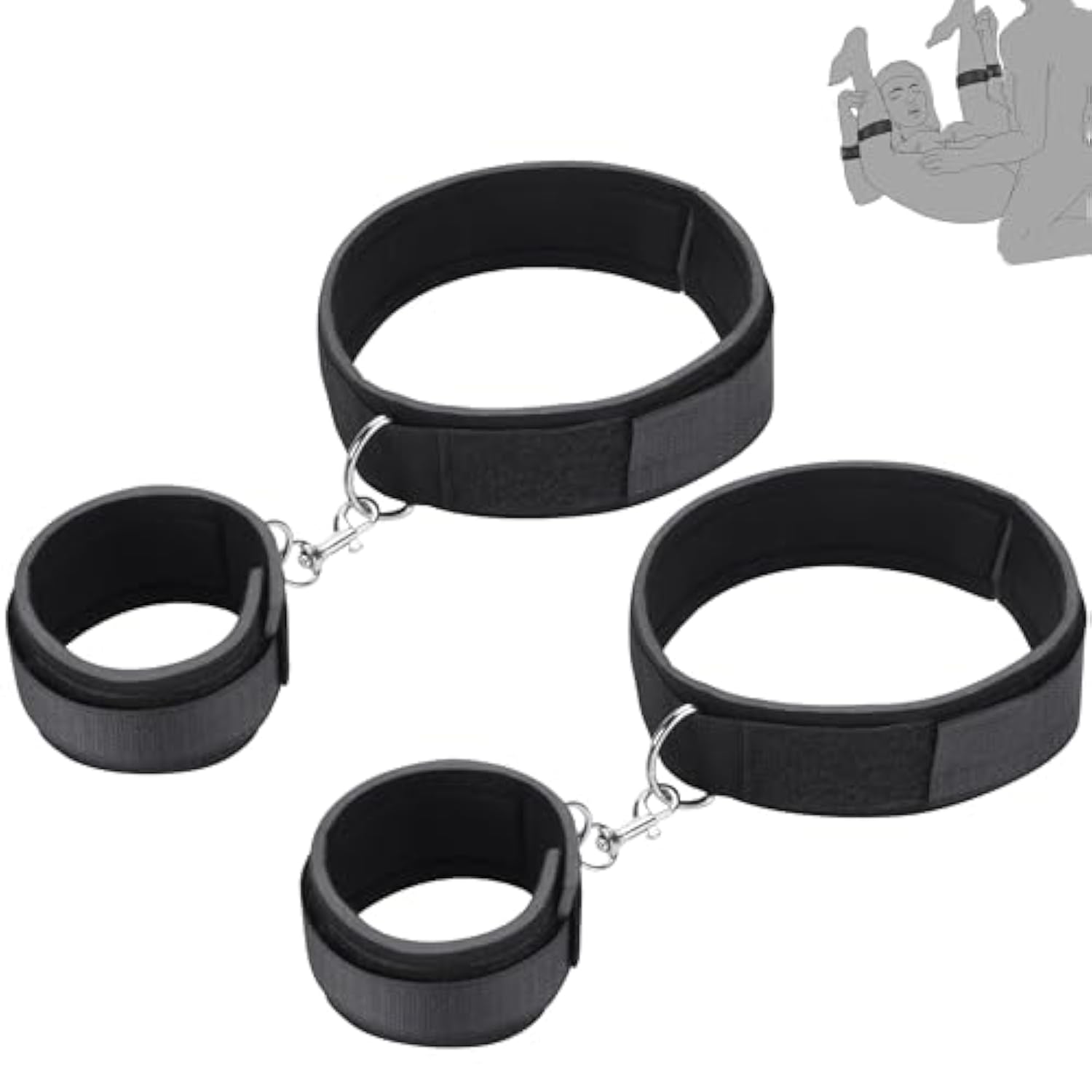 Bdsm Sex Toys Restraints, Couples Sex Bondage Handcuffs Adjustable Sex Bondage Wrist Straps Wrist-To-Thigh, With Adjustable Leg Straps Handcuffs For Couple