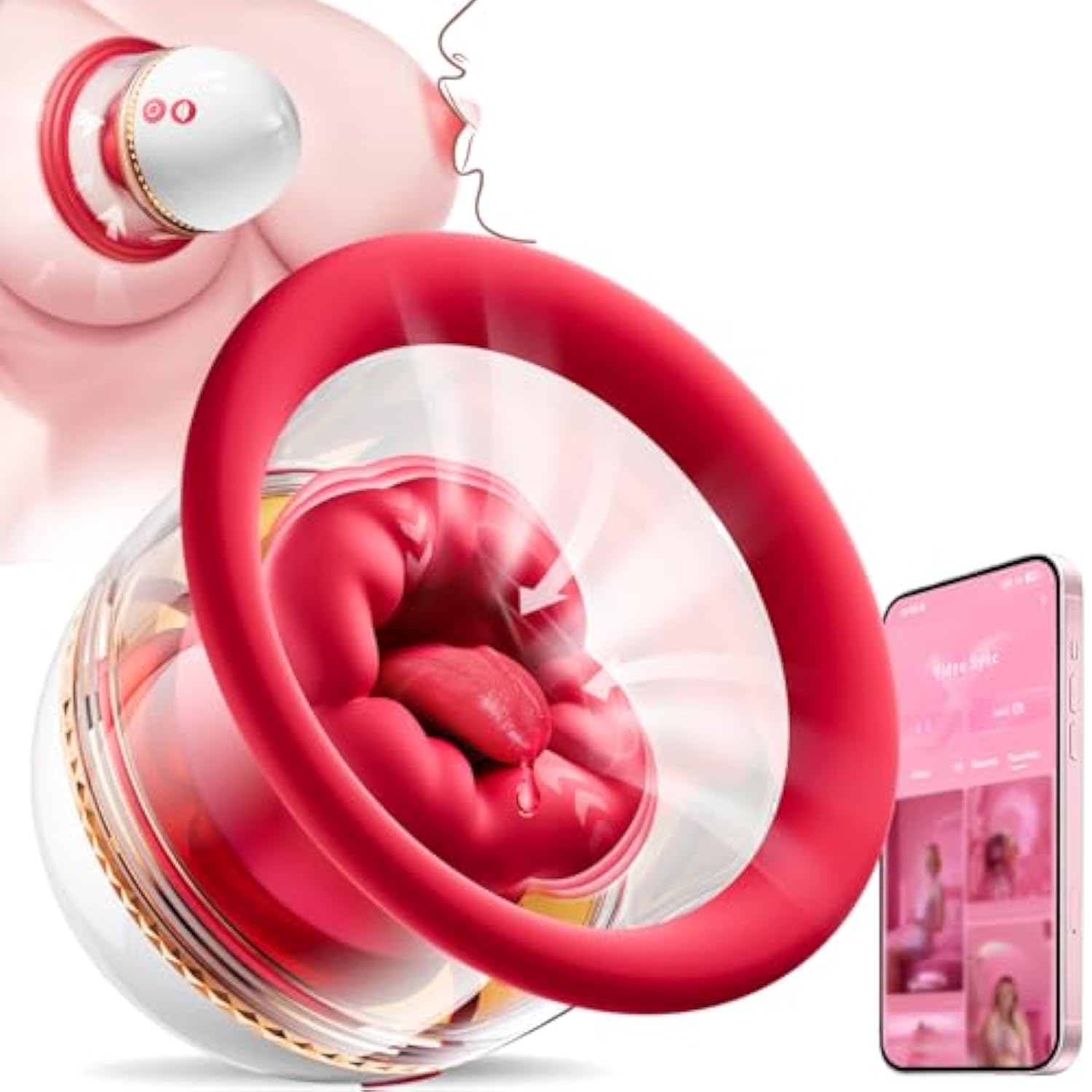 Sex Toys Nipple Toys Sucker Vibrator - Rose Toy With 9 Vibrating & 3 Sucking Mode, Detachable Nipple Toys Vibrators Adult Toys Clit Nipple Anal Stimulator Massager Sex Toys For Women Female Couples