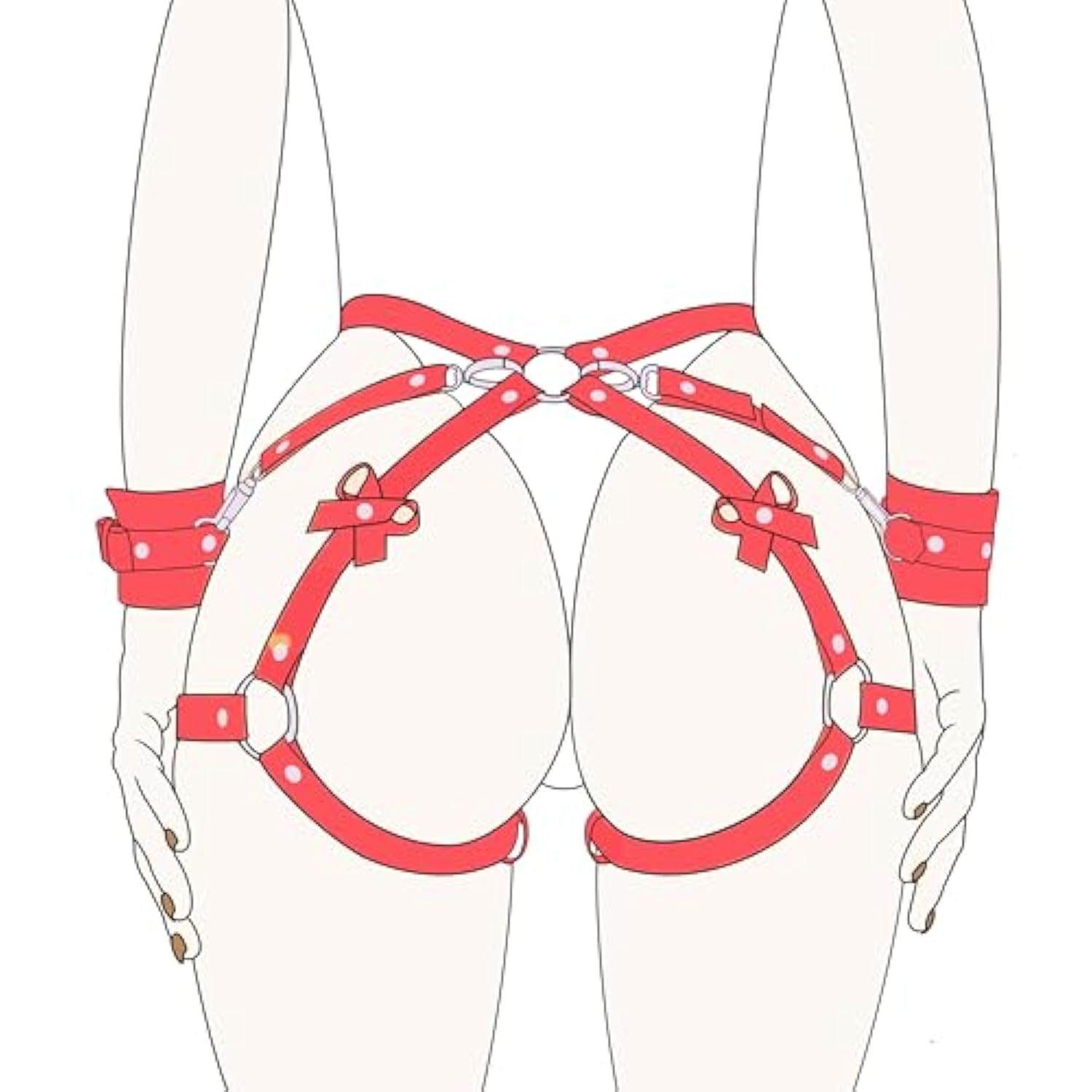 Bdsm Bondage Restraints Sex Toys - Adjustable Leather Restraint Sets With Ankle Handcuffs Thigh Cuffs Blindfold Cross & Waist Strap Adult Straps Games For Men Women And Couples Foreplay Pleasure