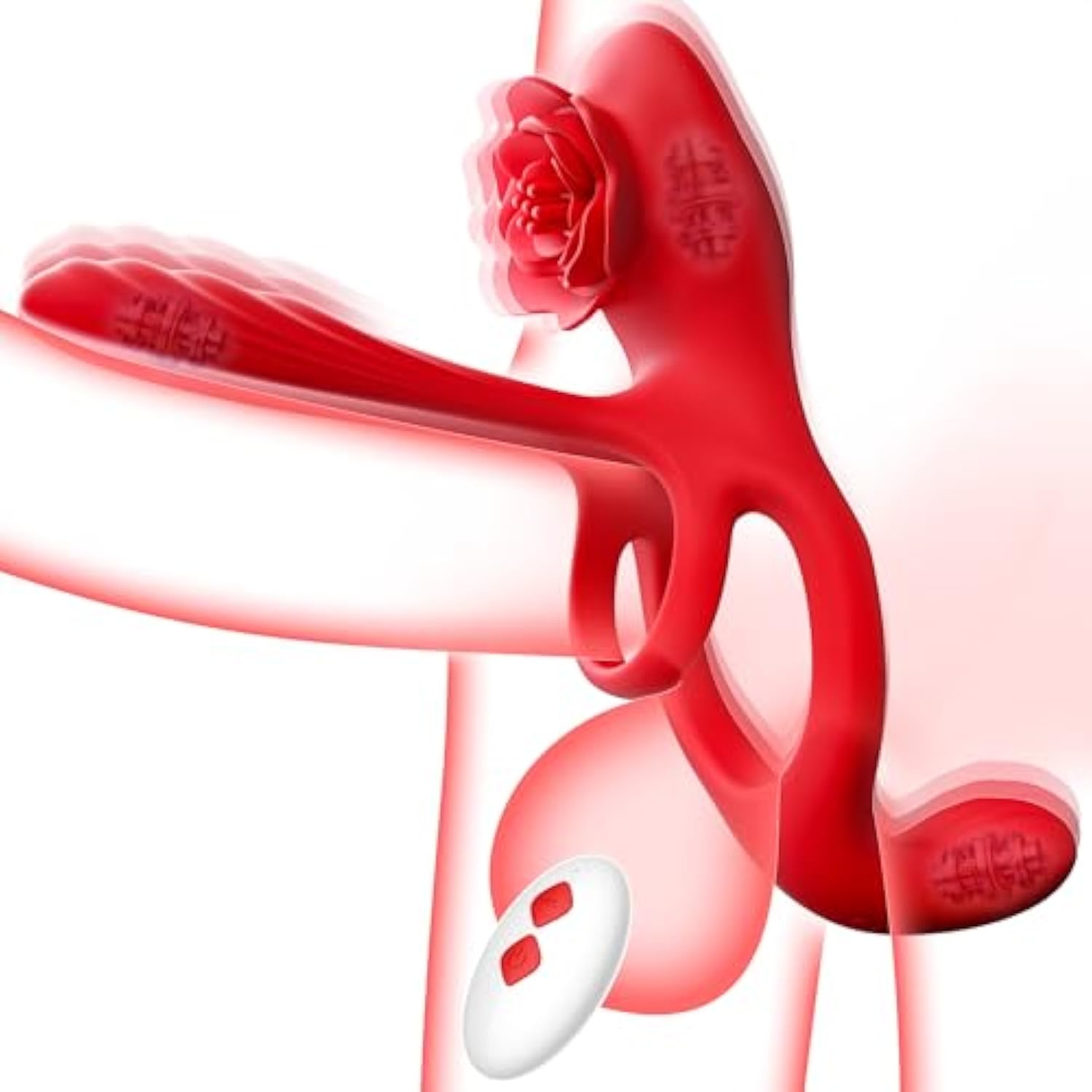 Vibrating Cock Ring Sex Toys For Men, 3 In 1 Couples Sex Toys Vibrator With Penis Ring, Clit & Perineum Stimulate, Remote-Controlled 10 Vibration Modes Male Sex Toy, Rose Sex Toy Adult Toys For Women