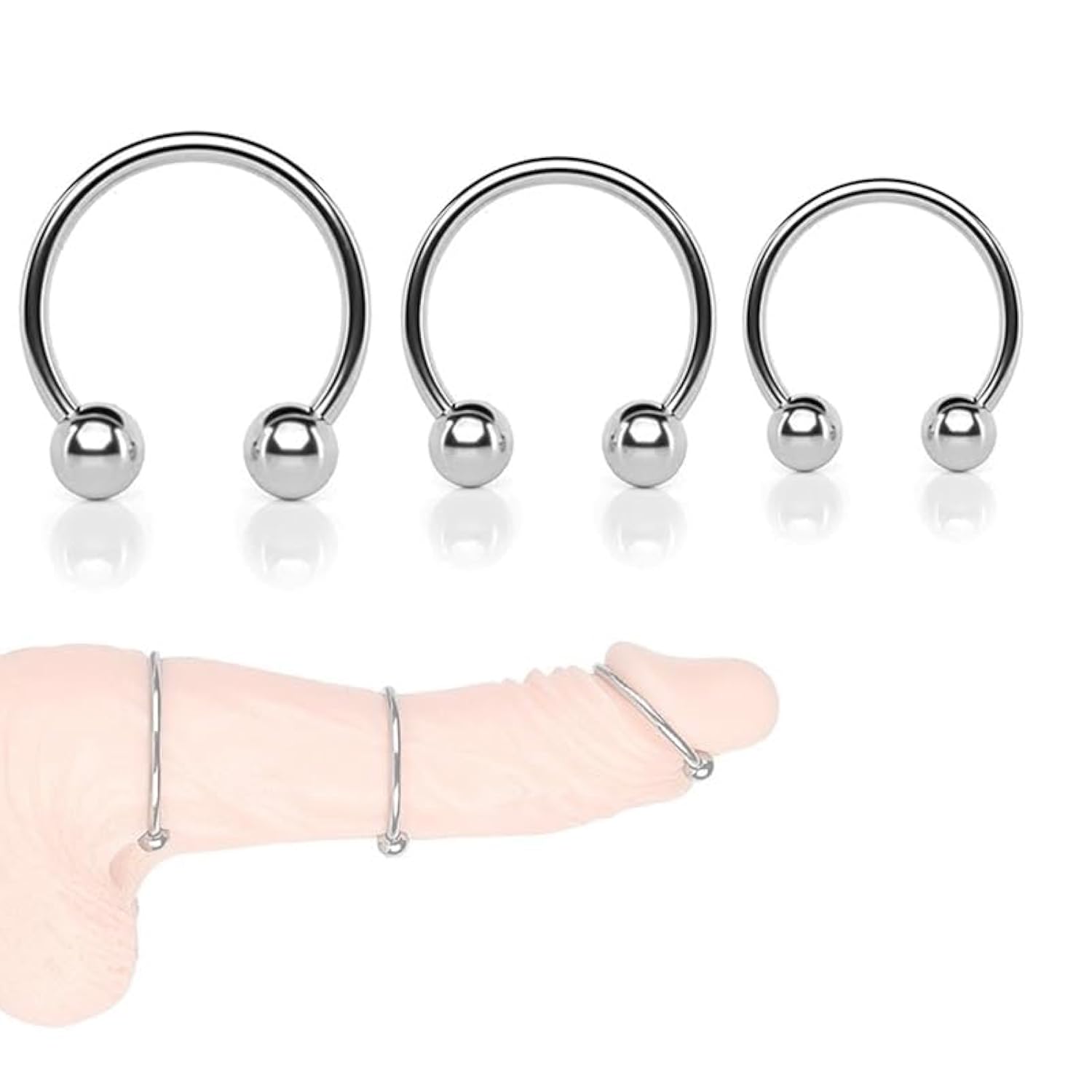 3 Pcs Stainless Steel Penis Ring For Men Size Adjustable Metal Cock Rings Sex Toy Cockring For Male Erection Increase Stimulation Locking Sperm Stay Harder Bigger Long-Lasting