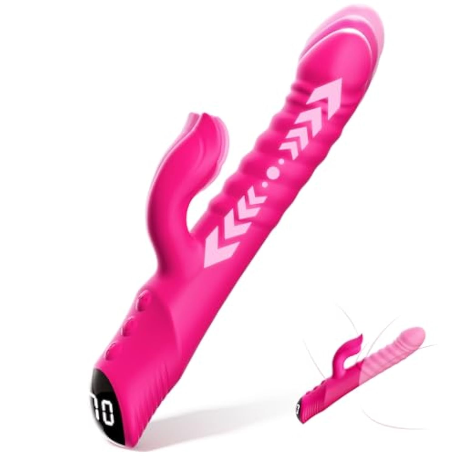 Thrusting Dildo Vibrator Adult Toys – G Spot Vibrator & Rose Toy With 7 Thrusting Modes, Ipx6 Waterproof & Type-C Usb Rechargeable Silicone Dildos Thrusting Vibrator, Adult Sex Toys For Women