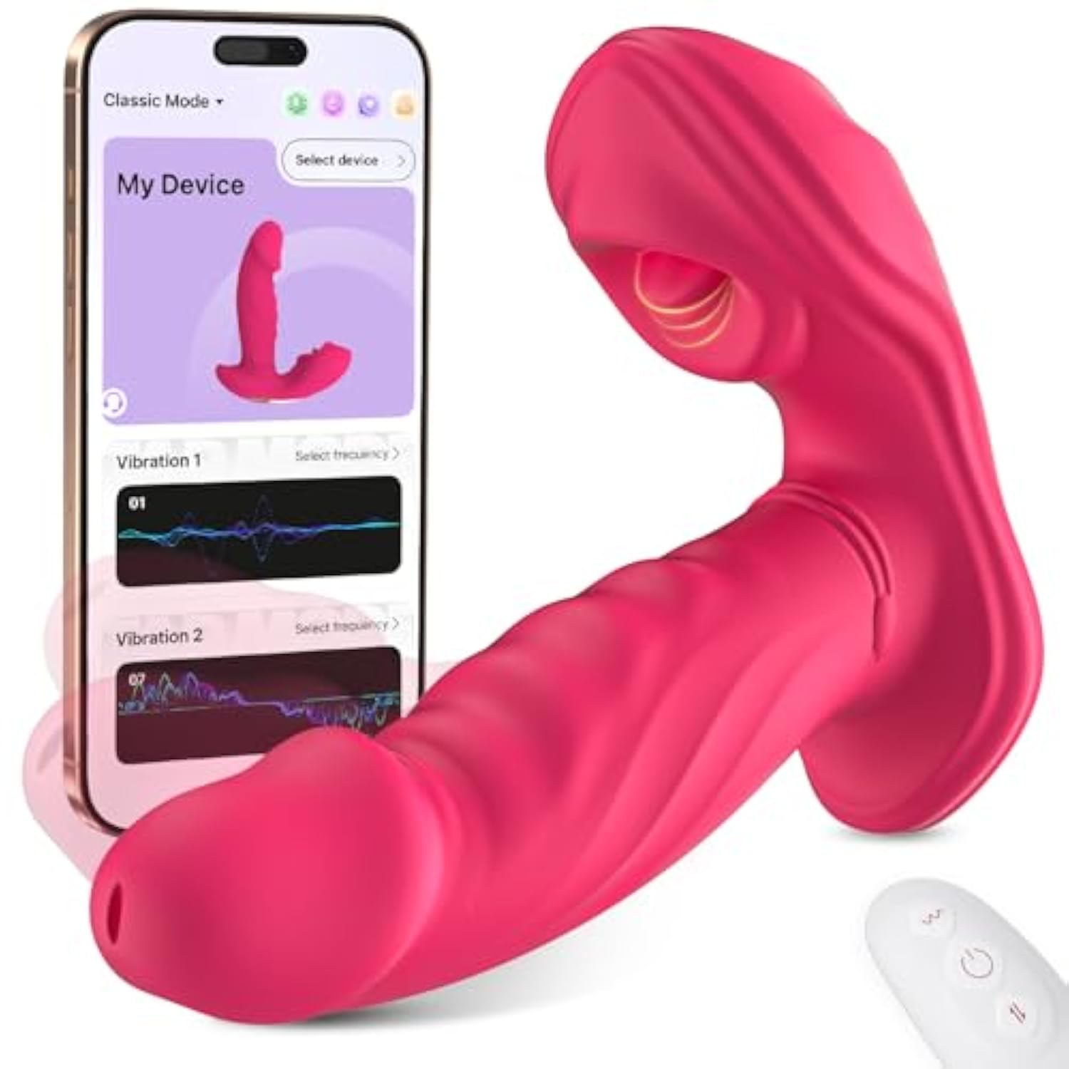 G-Spot Vibrator For Women With Licking & Up And Down Swing Mode – 10 Modes Clitoris Stimulator, Rose Dildo Vibrator, Swinging Tongue Adult Sex Toys For Female Pleasure & Couples Play