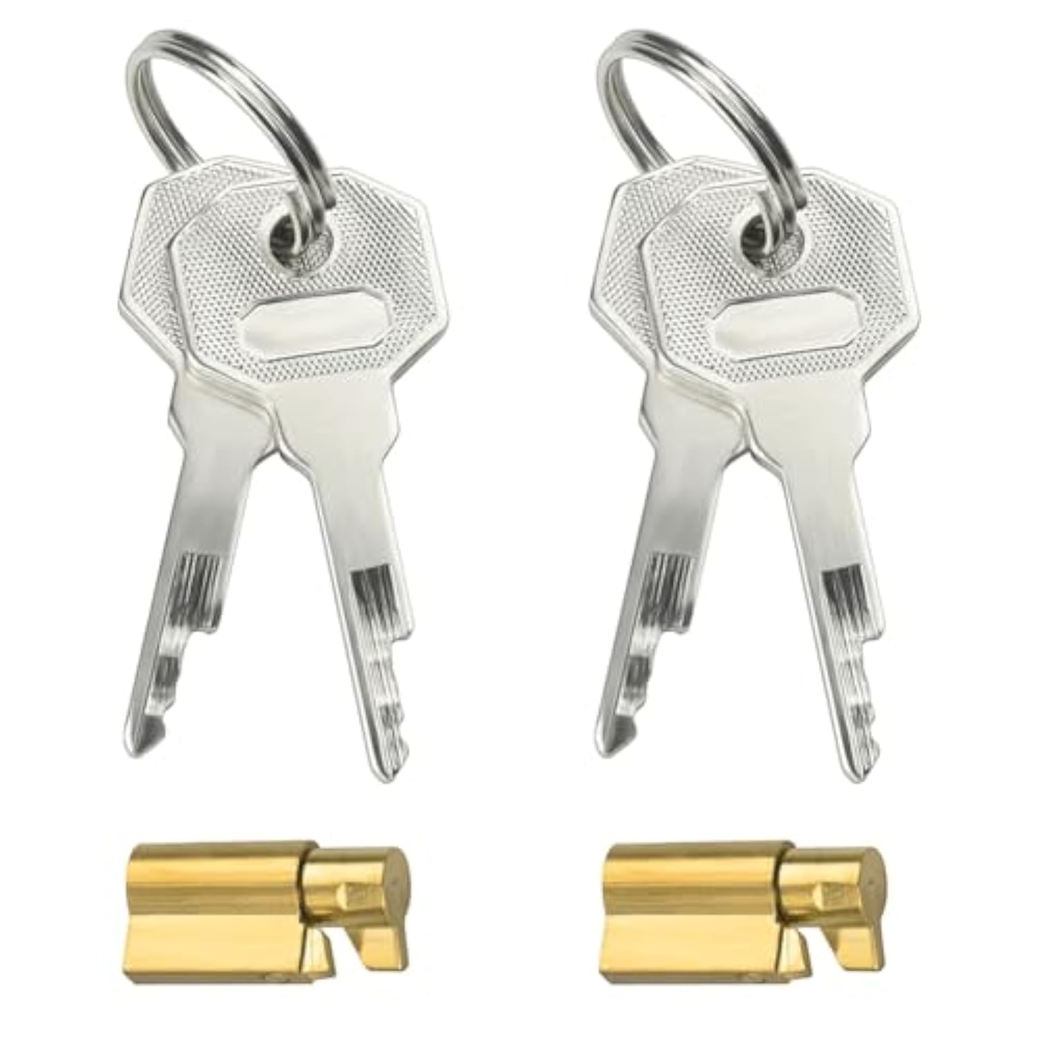 Stealth Chastity Device With Solid Brass Lock Core For Male Cock Cage Replacement Accessories (2 Set)