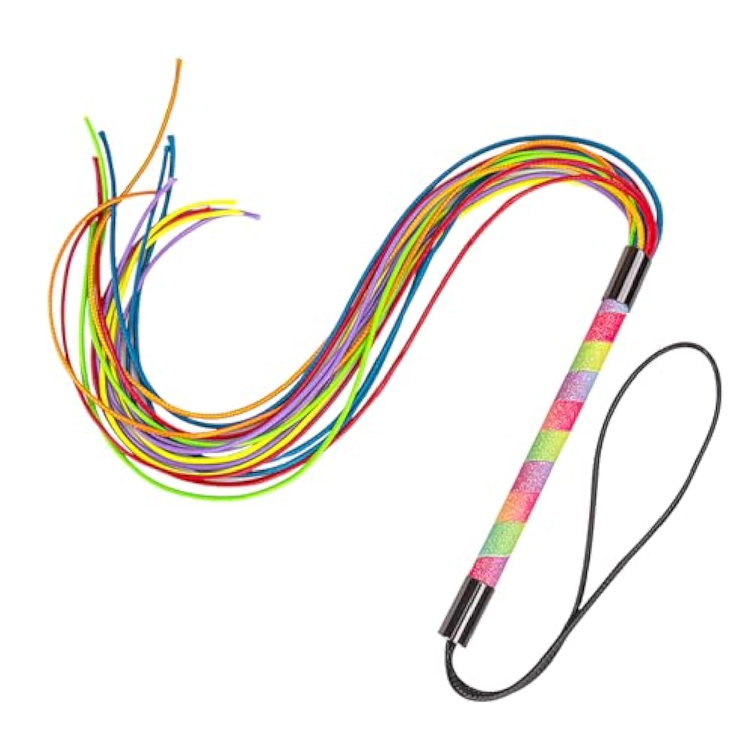 Rainbow Novel Tassel Whip With Handle Couple Flirting Whip Nightclub Bar Party Fun Accessories Female Restraint Bondage Whip Role Play Flogger Fetish S&M Flirt Tools