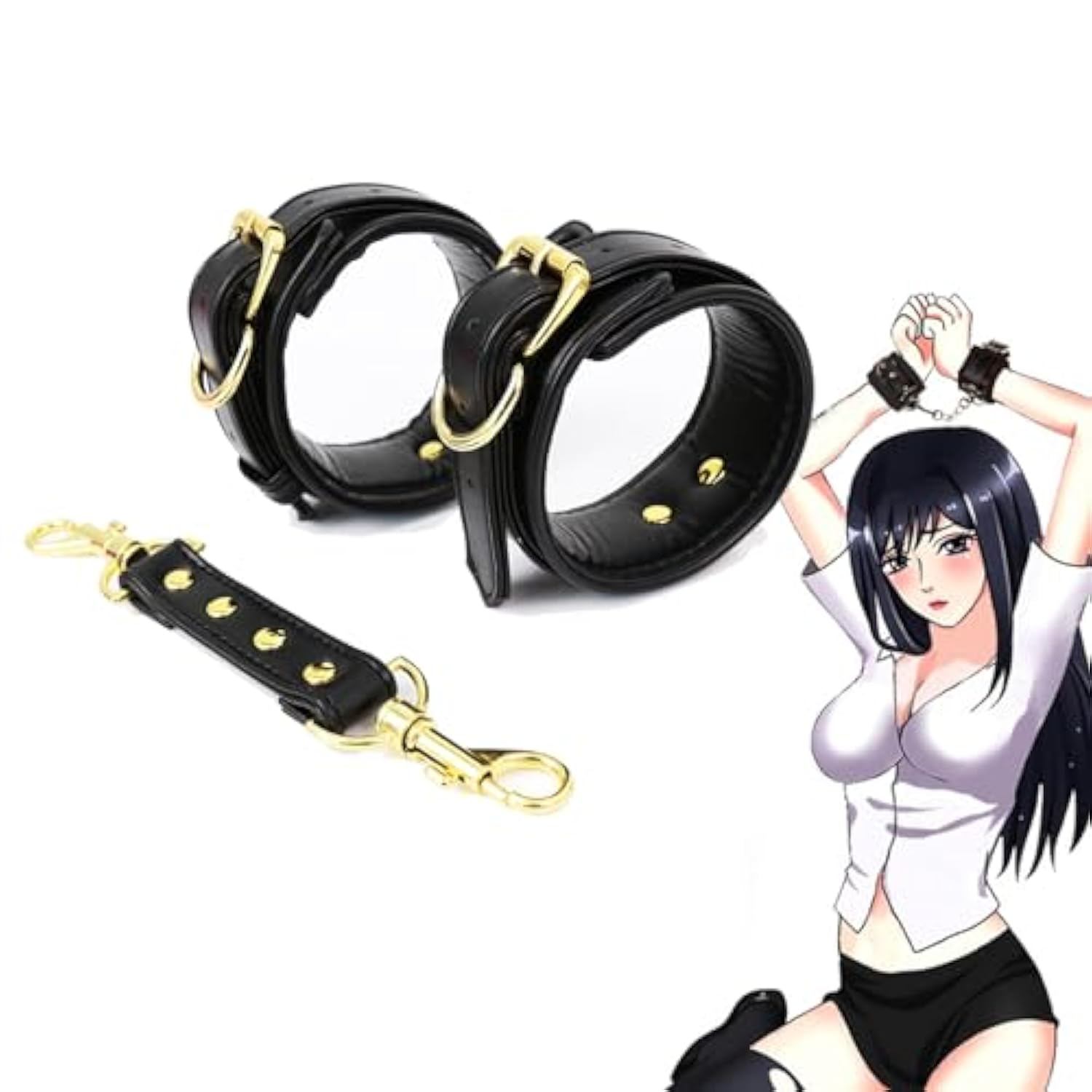 Bdsm Faux Leather Handcuffs Adjustable Sex Bondage Wrist Ankle Leg Cuffs Fetish Restraints Handcuffs Adult Sex Toys Erotic Slave Sm Game For Couples Beginner