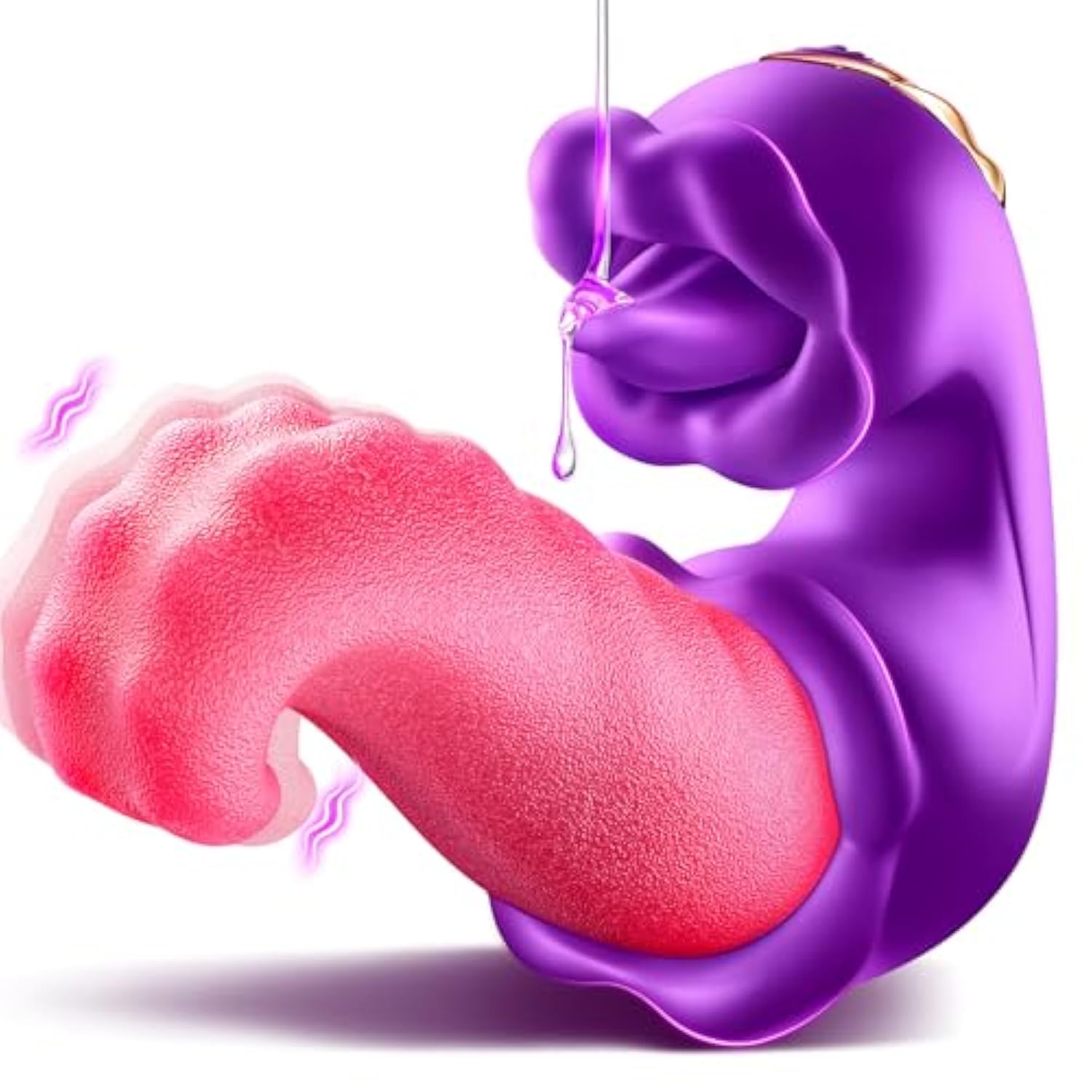 Vibrator Adult Sex Toys For Women - 4 In 1 Tongue Thrusting Vibrators Dildo Rose Sex Toys With 10 Licking Clitoral & 10 Vibration Mode, G Spot Clit Stimulator Pleasure Tools For Female Couples Games