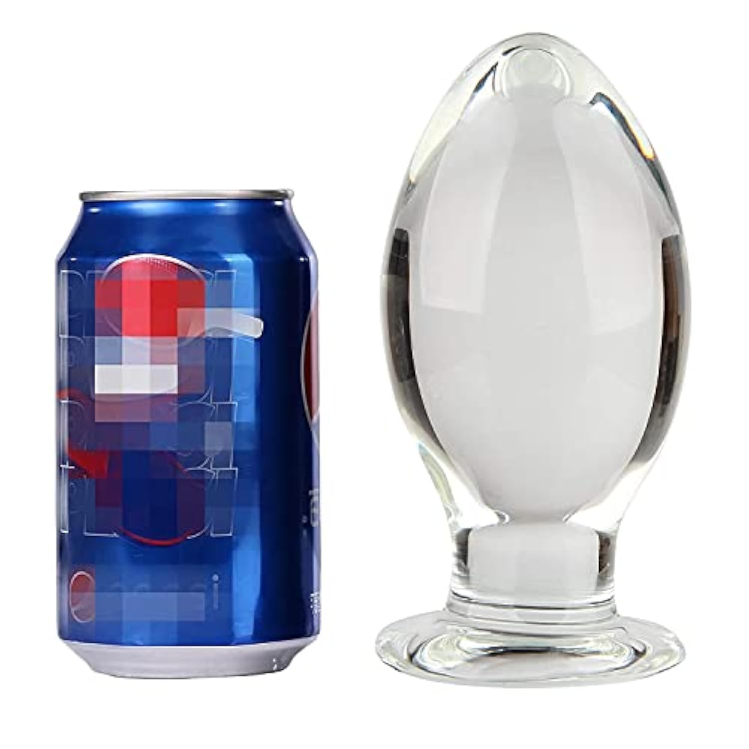 Huge Head Glass Butt Plug, Clear, Extra Large (5.5 Inches)