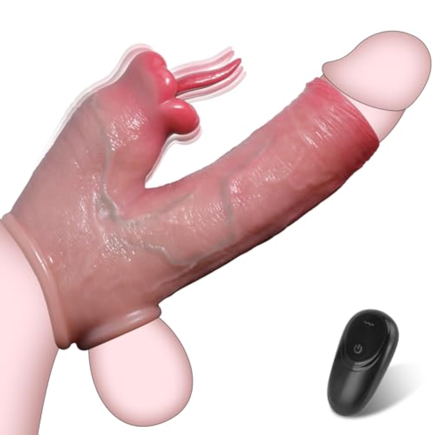 Penis Sleeve Vibrator Cock Ring - Penis Extender Cock Sleeve Delay Ejaculation With Clitoral Stimulator, Remote Control Penis Enlarger Elastic Penis Ring With 10 Vibrating Mode, Male Sex Toys For Men