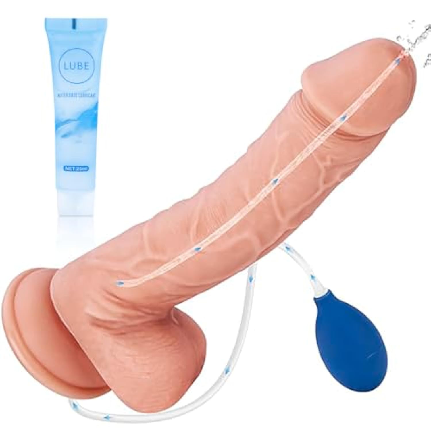10In Realistic Big Long Dildo Sex Toys For Female Squirting Dildo, Soft Huge Cock Squirting Ejaculating Toys Anal Butt Dildos Masturbation Toy For Women Men Couples With Large Suction Cup-Flesh