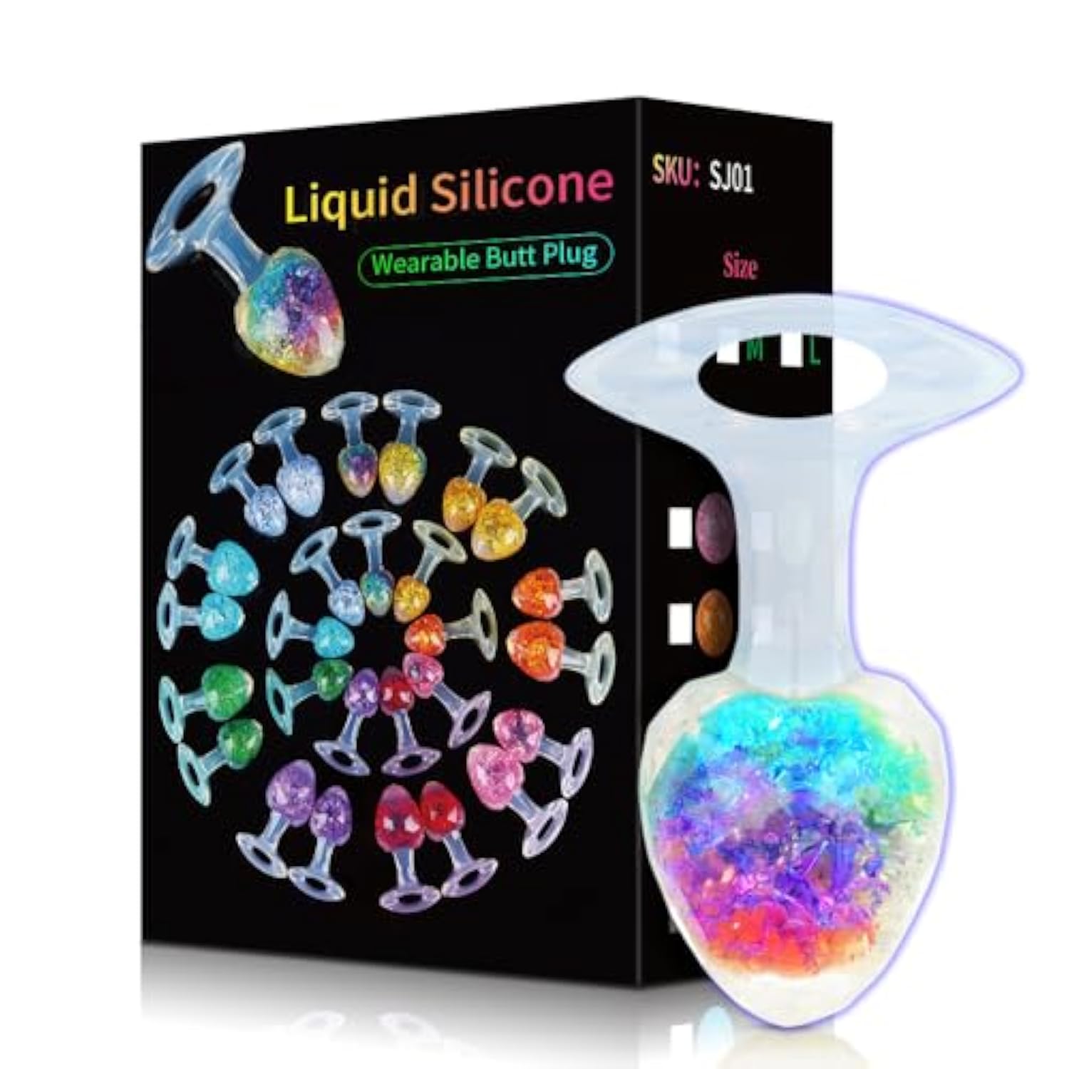 Silicone Crystal Anal Plug For Adults, Medium Wearable Butt Plug For Anal Training- Comfort Soft Anal Sex Toys For Beginner & Advanced Users