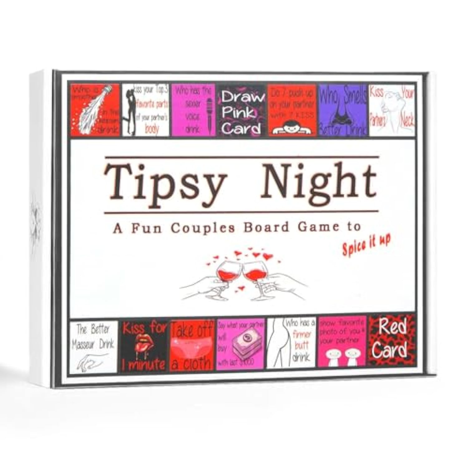 Tipsy Night - Super Fun Couple Board Game To Spice It Up For Date Night, Adult Sex Toys & Games For Bedroom, Couples Board Game Sex Dice Sex Game For Couples Party, Anniversary, Valentines Gifts.