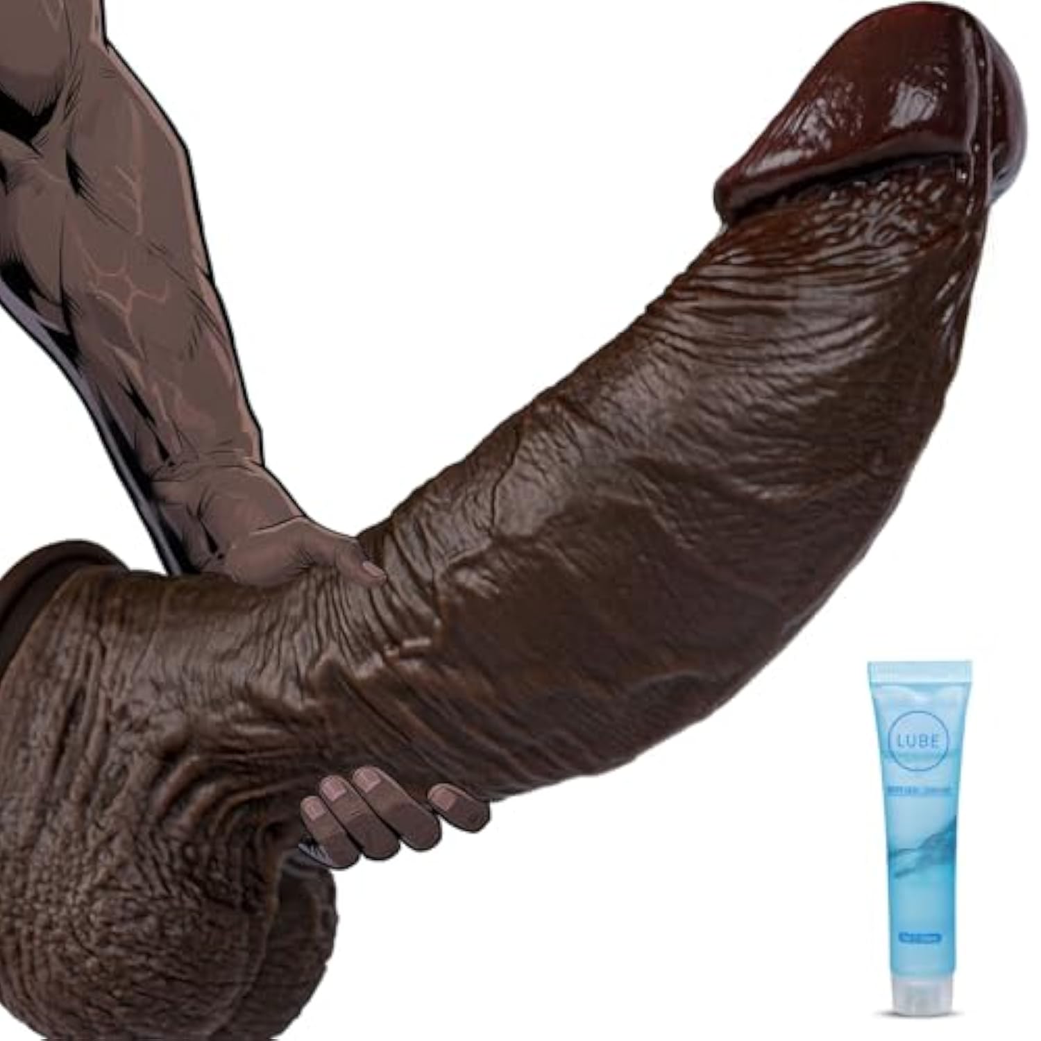 10.5'' Realistic Huge Thick Black Dildo - 8.6 Inch Girth Big Curved Dildo With Strong Suction Cup, Giant Dual Density Silicone Dildos For Anal Vagina, Bbc Anal Dildos G-Spot Sex Toys For Women Men