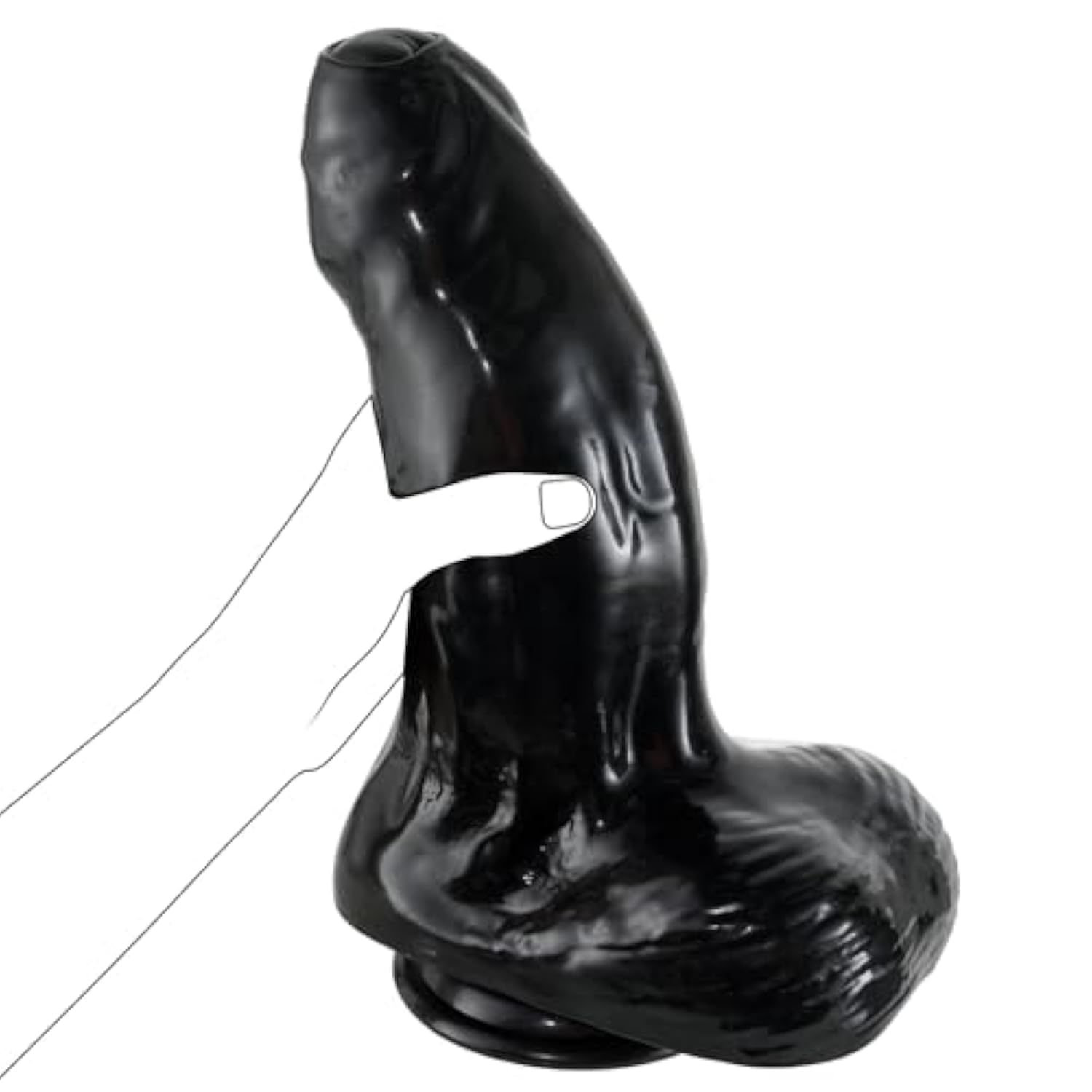 3.35" Diameter Huge Thick Dildo - 11 Inch Extra Wide Realistic Uncut Dildo With Strong Suction Cup For Hands-Free,Black