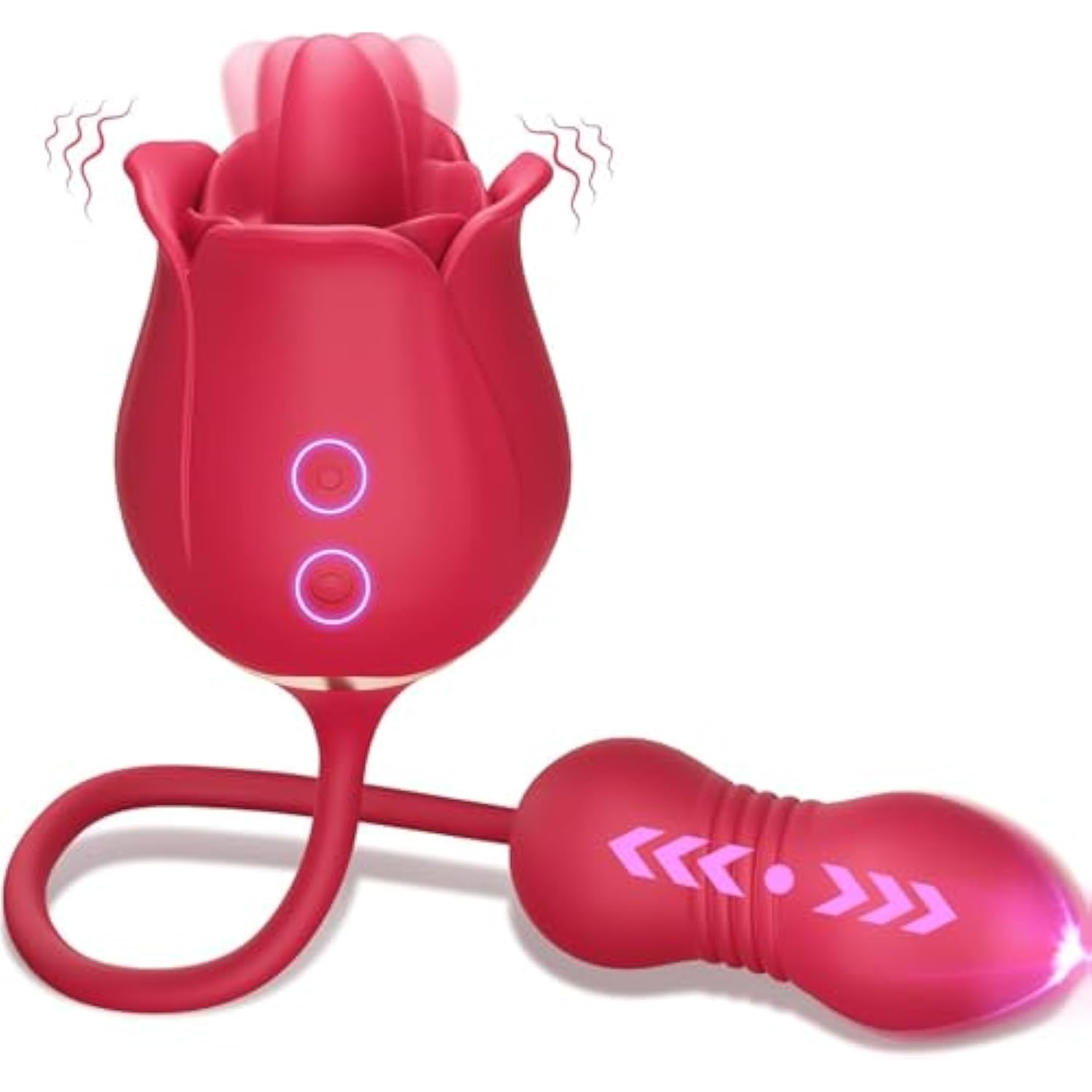 Rose Sex Toy Vibrator For Women With 10 Licking & Thrusting Modes, 3-In-1 Clit And G-Spot Stimulator, Dual Motor Dildo With 9 Vibration Modes For Couples