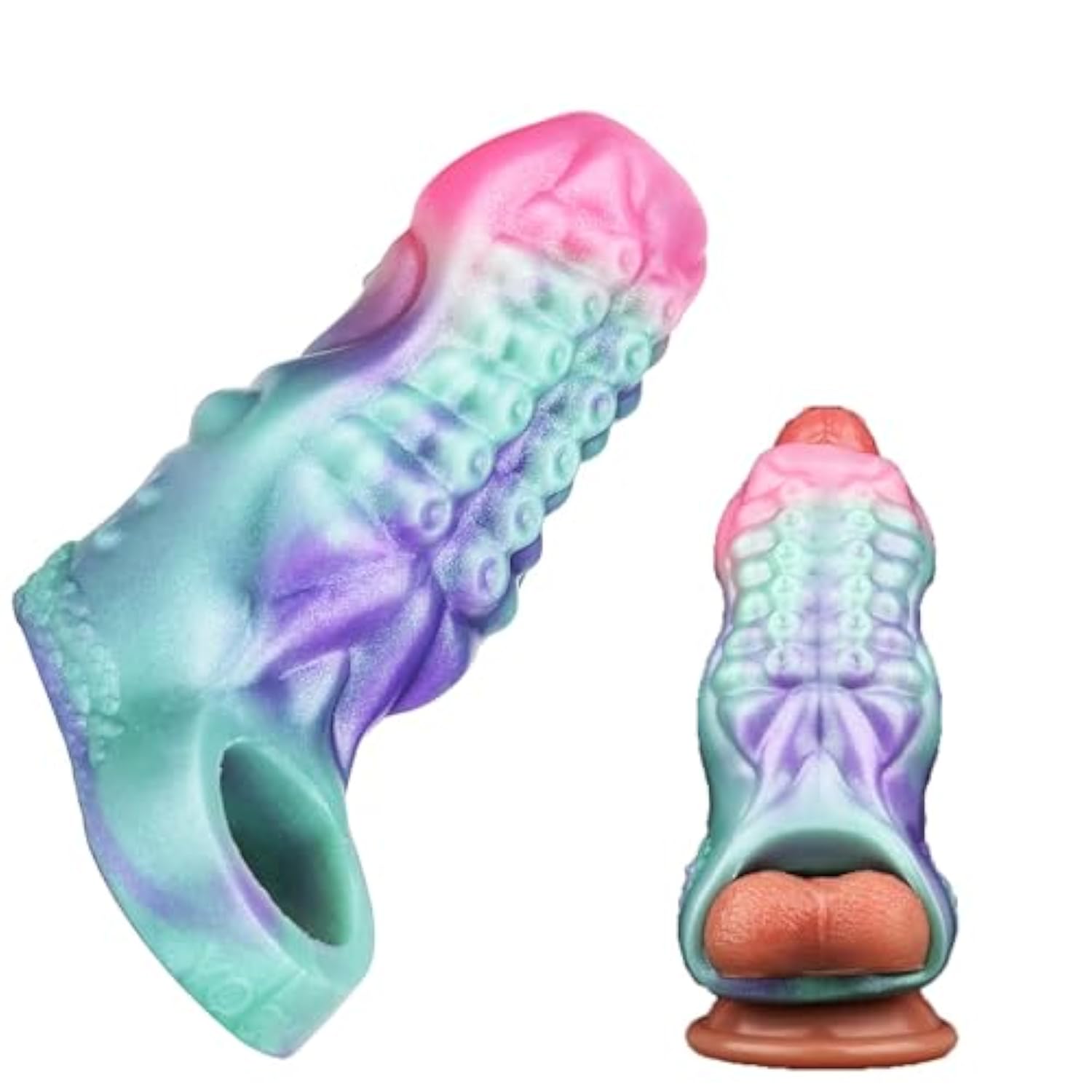Octopus Tentacle Fantasy Penis Sleeve Enlarger With Cock Ring, Reusable Dildo Sheath Cover Extender Adult Sex Toy For Men Couples (M)