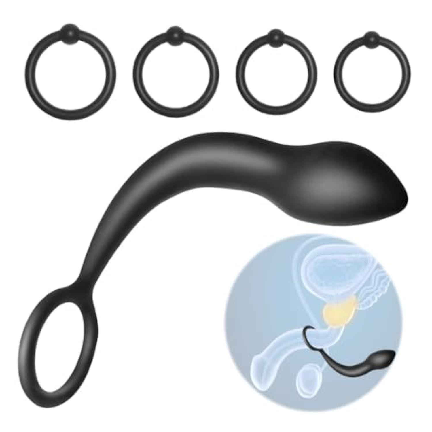 Silicone Anal Plug With Penis Ring,4 Pcs Cock Rings,Anal Sex Toys,Anal Toys For Men,Women And Beginners,Sex Toy For Vagina,Anal Training For Anal Trainer,Anal Butt For Couples,G Spot Plug Toy.